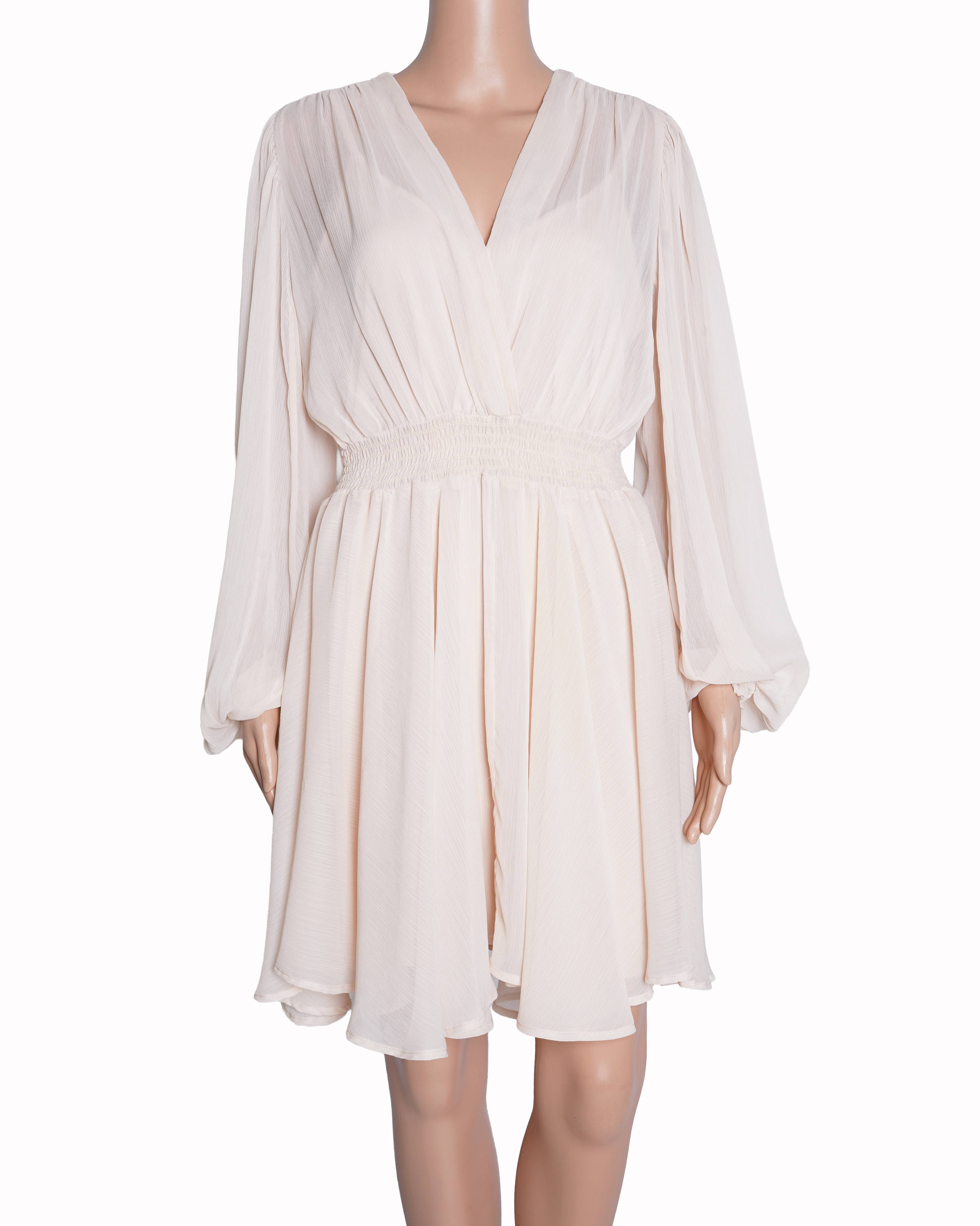 Maje sheer ruffle dress with slip