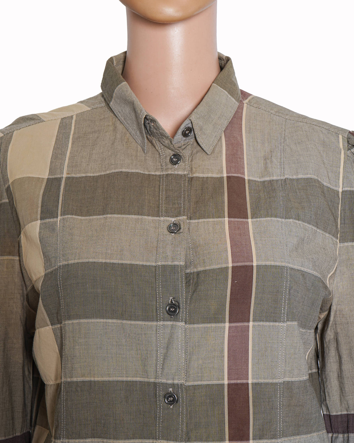 Burberry Women's Checkered Button Down Shirt