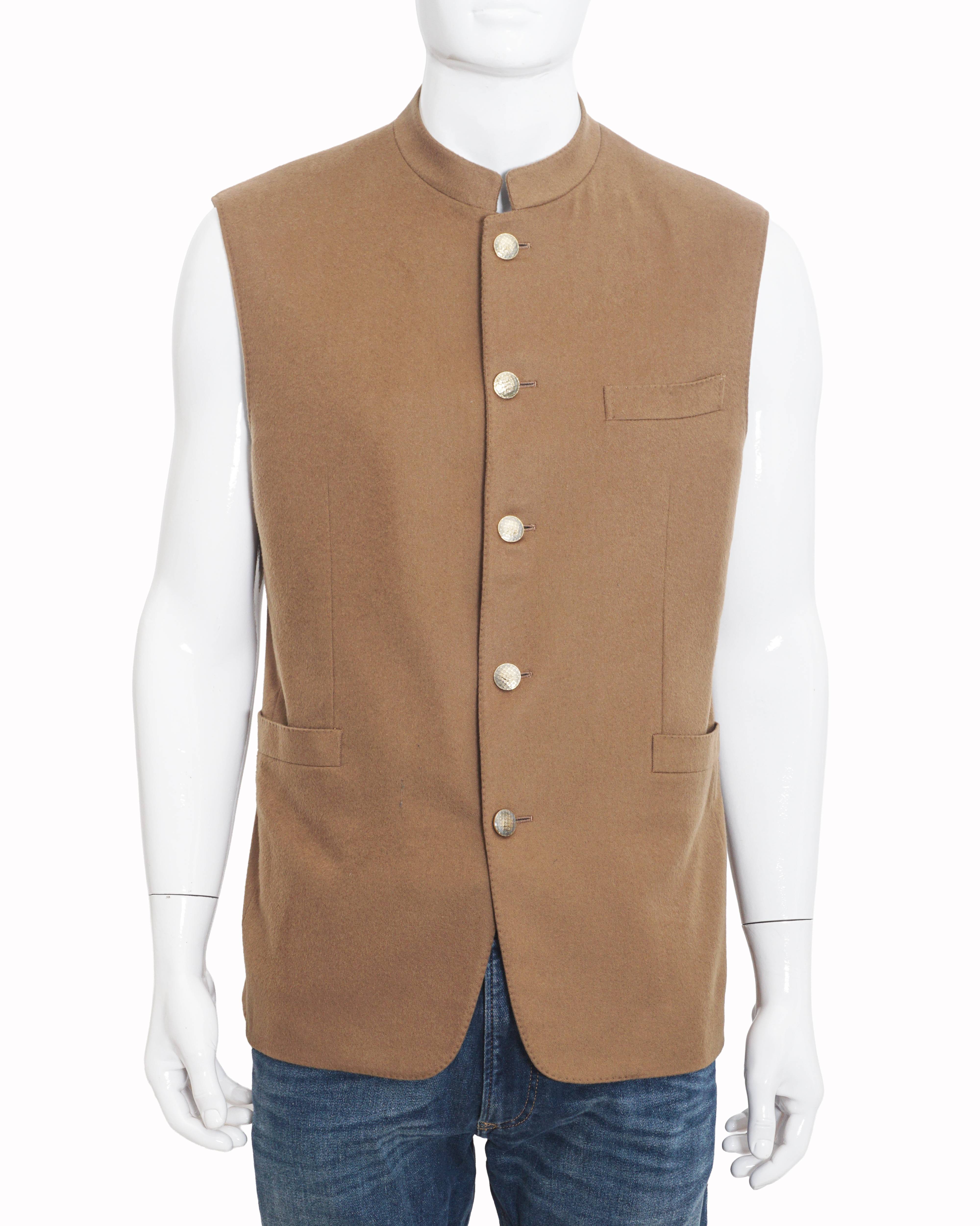Corneliani Khaki Cashmere Men's Bundi Jacket