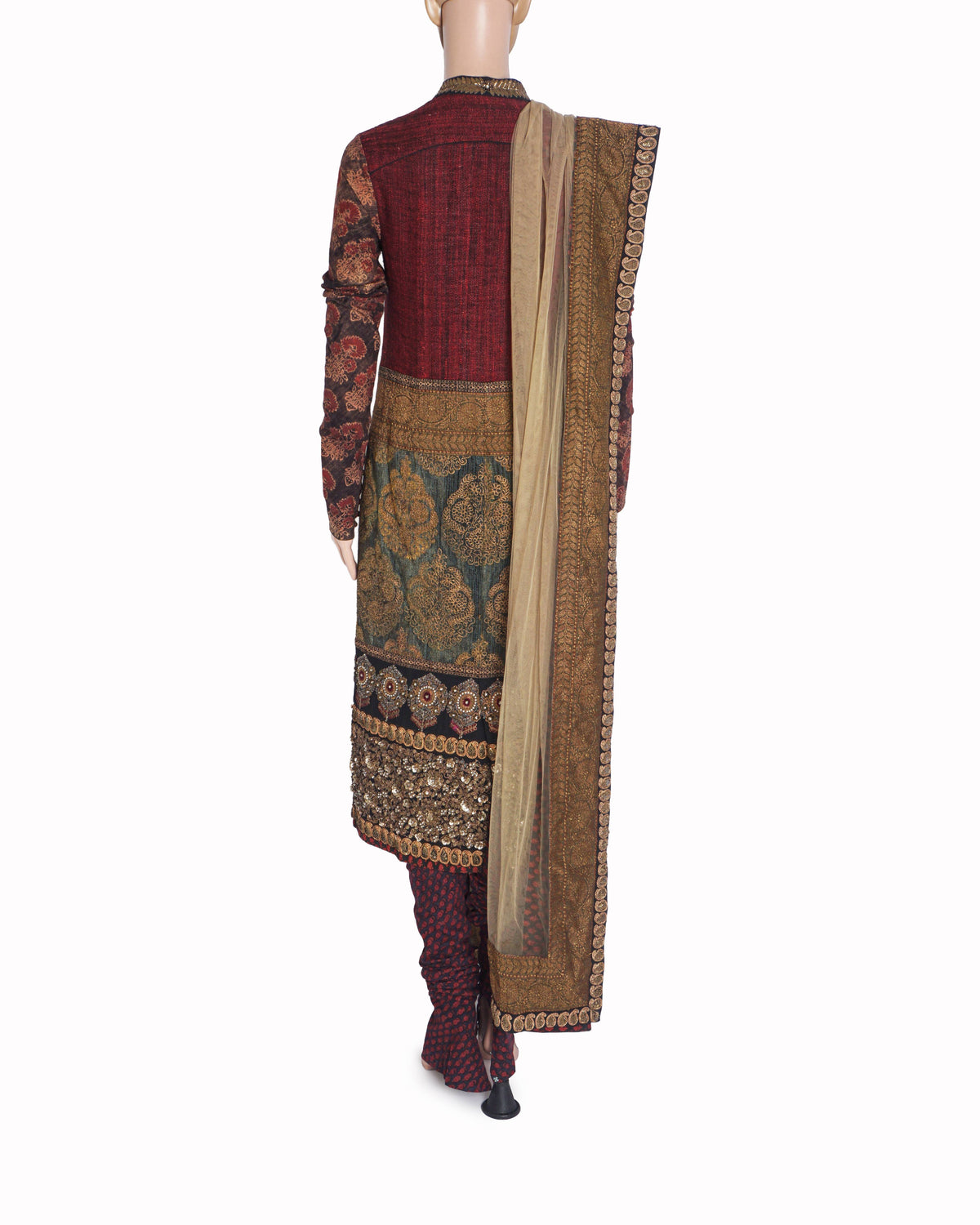 Sabyasachi Printed & Embroidered Tunic with Pants & Dupatta Set