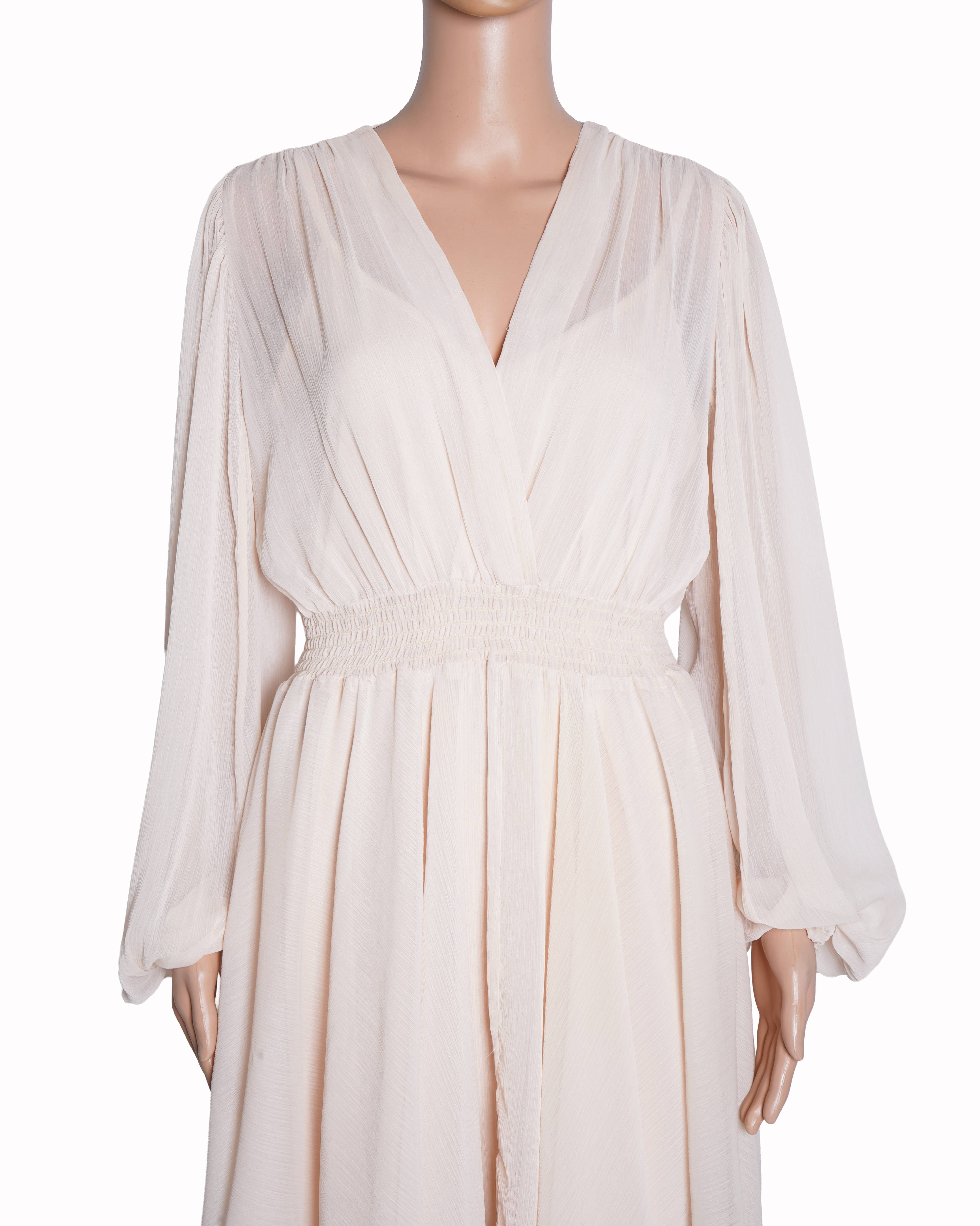 Maje sheer ruffle dress with slip