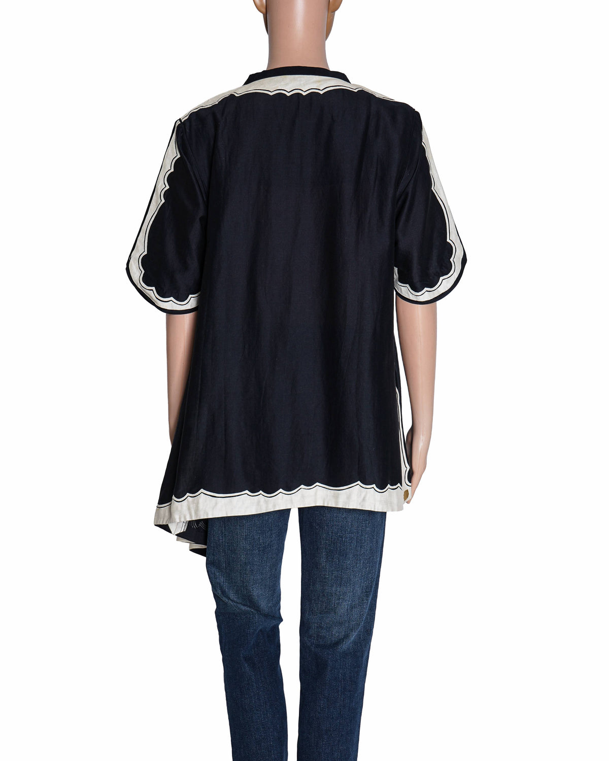 AMPM Black and Ivory Asymmetric Top