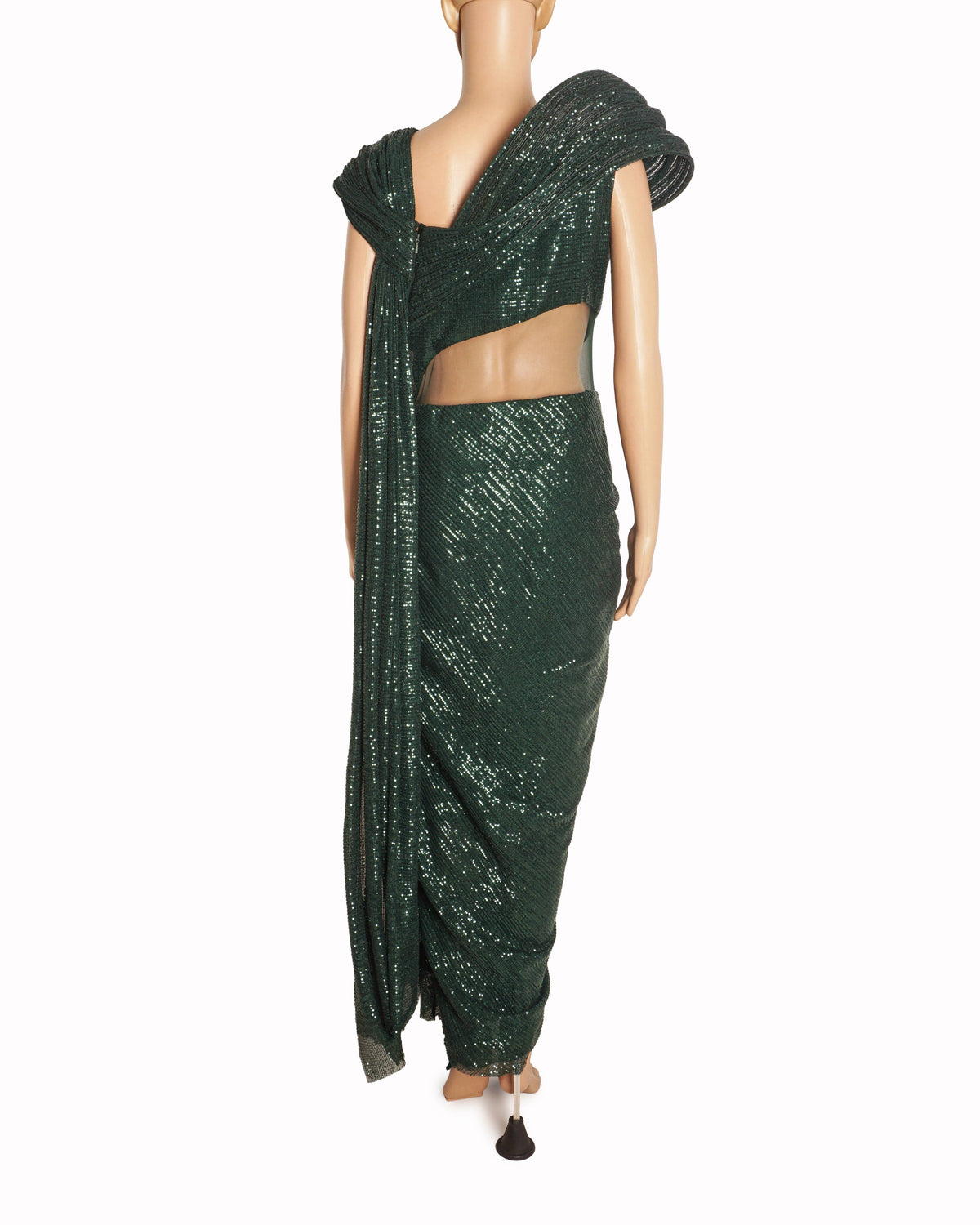Gaurav Gupta Emerald Green Sequined Sculpted Gown