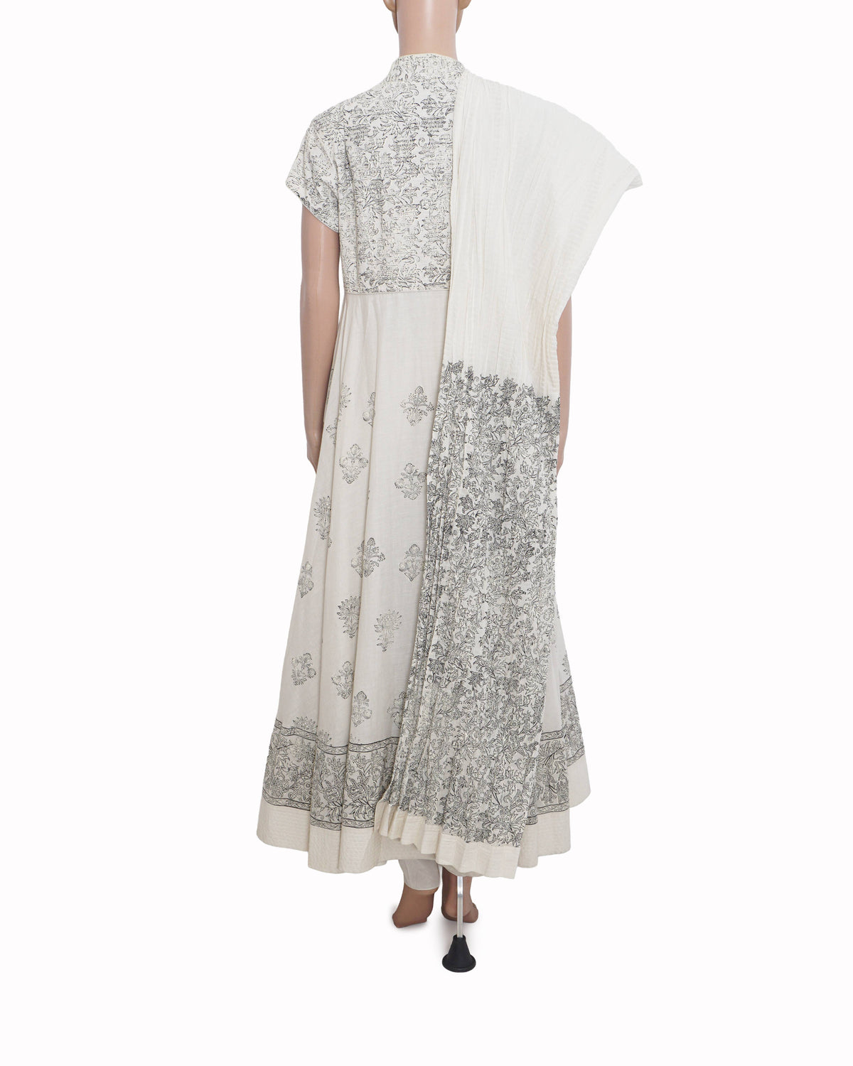 Rohit Bal Printed White Cotton Anarkali Set