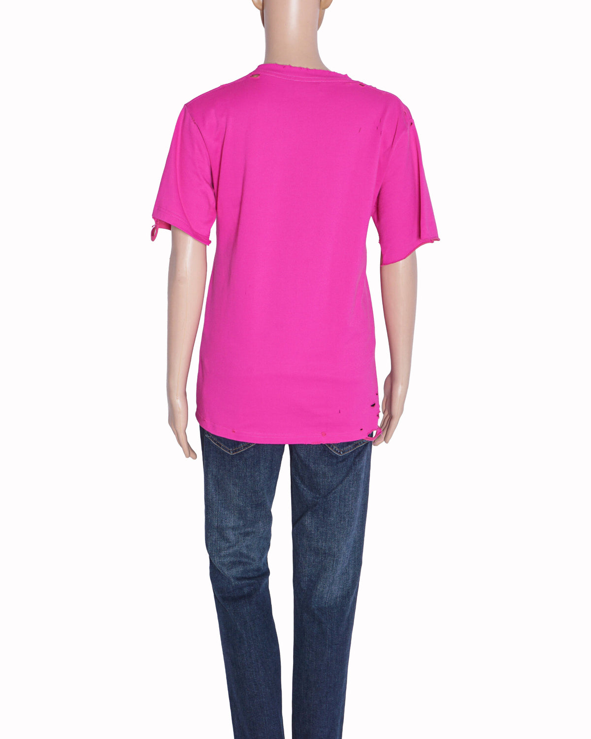 Balenciaga Pink Distressed "Not The New Logo" T-Shirt