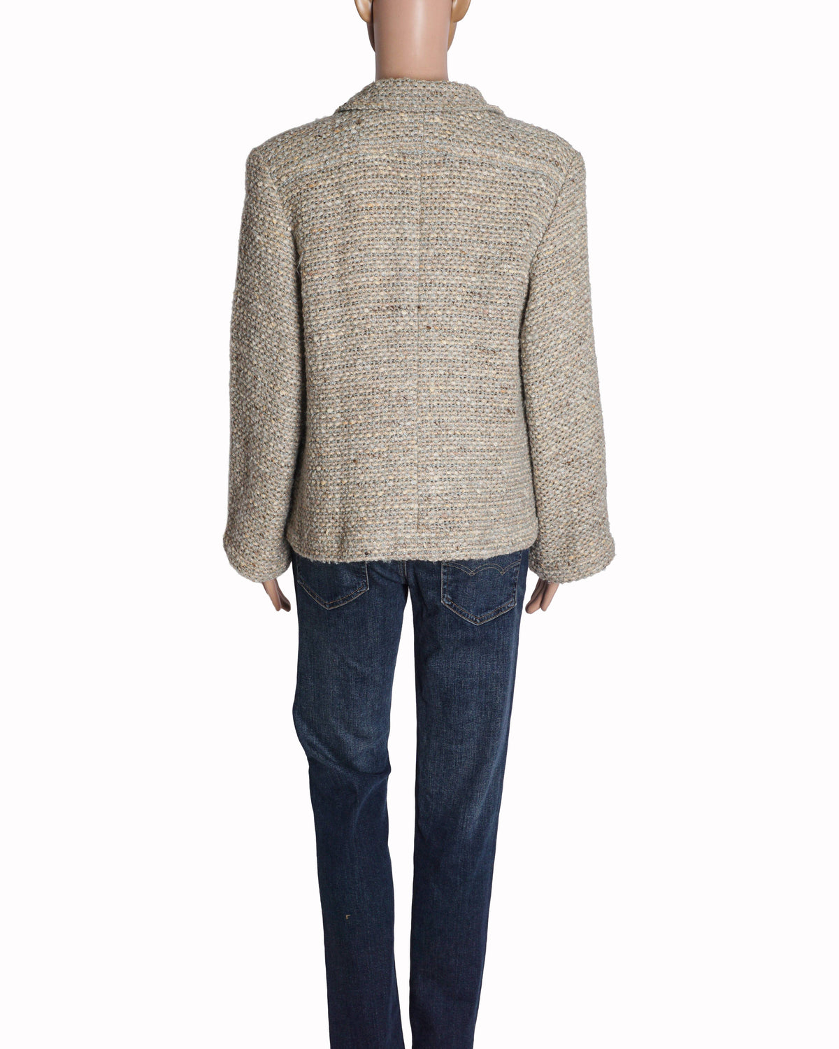 Chanel Cream & Beige Bouclé Tweed Pocket Jacket