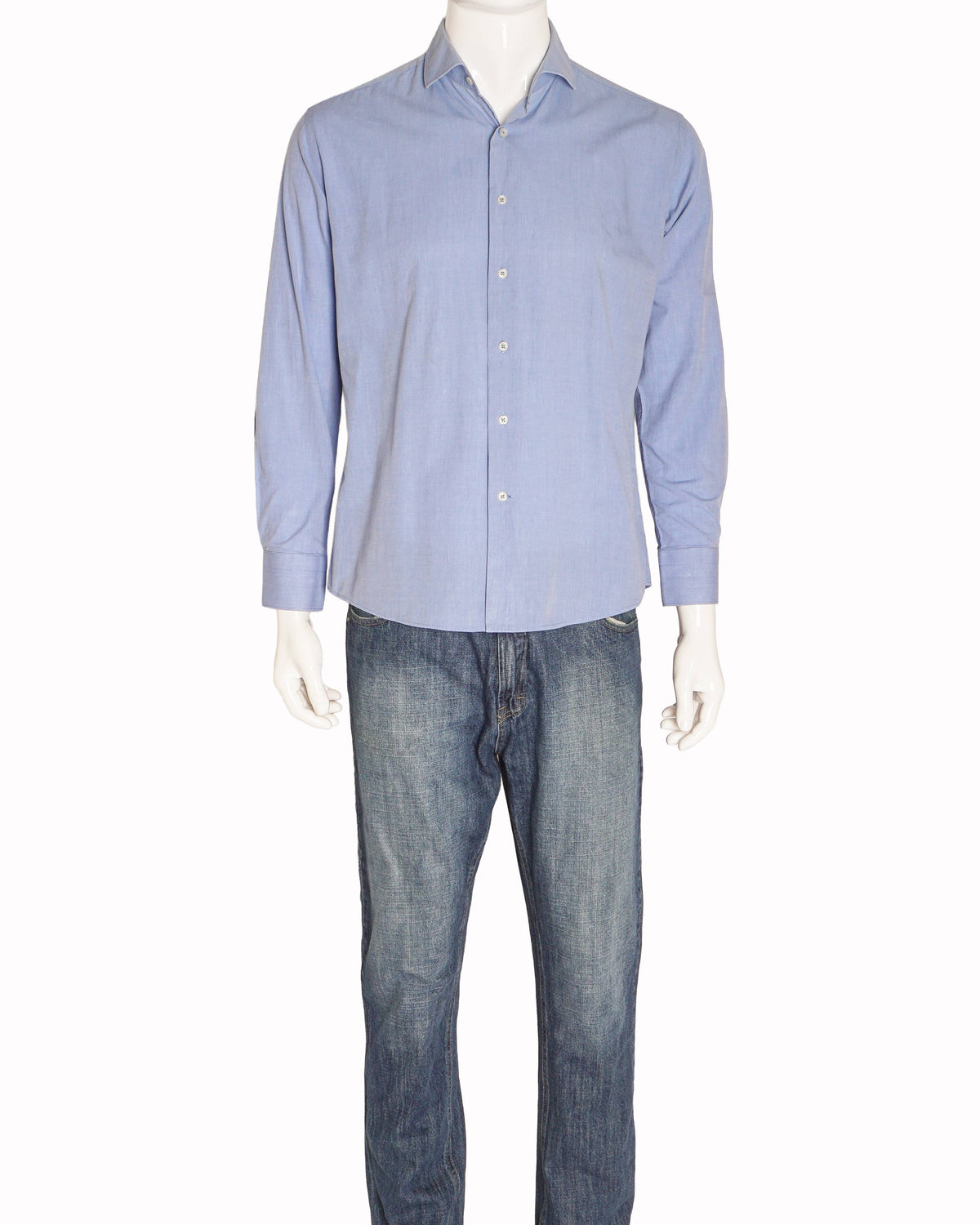 Balmain Men's Light Blue Cotton Shirt