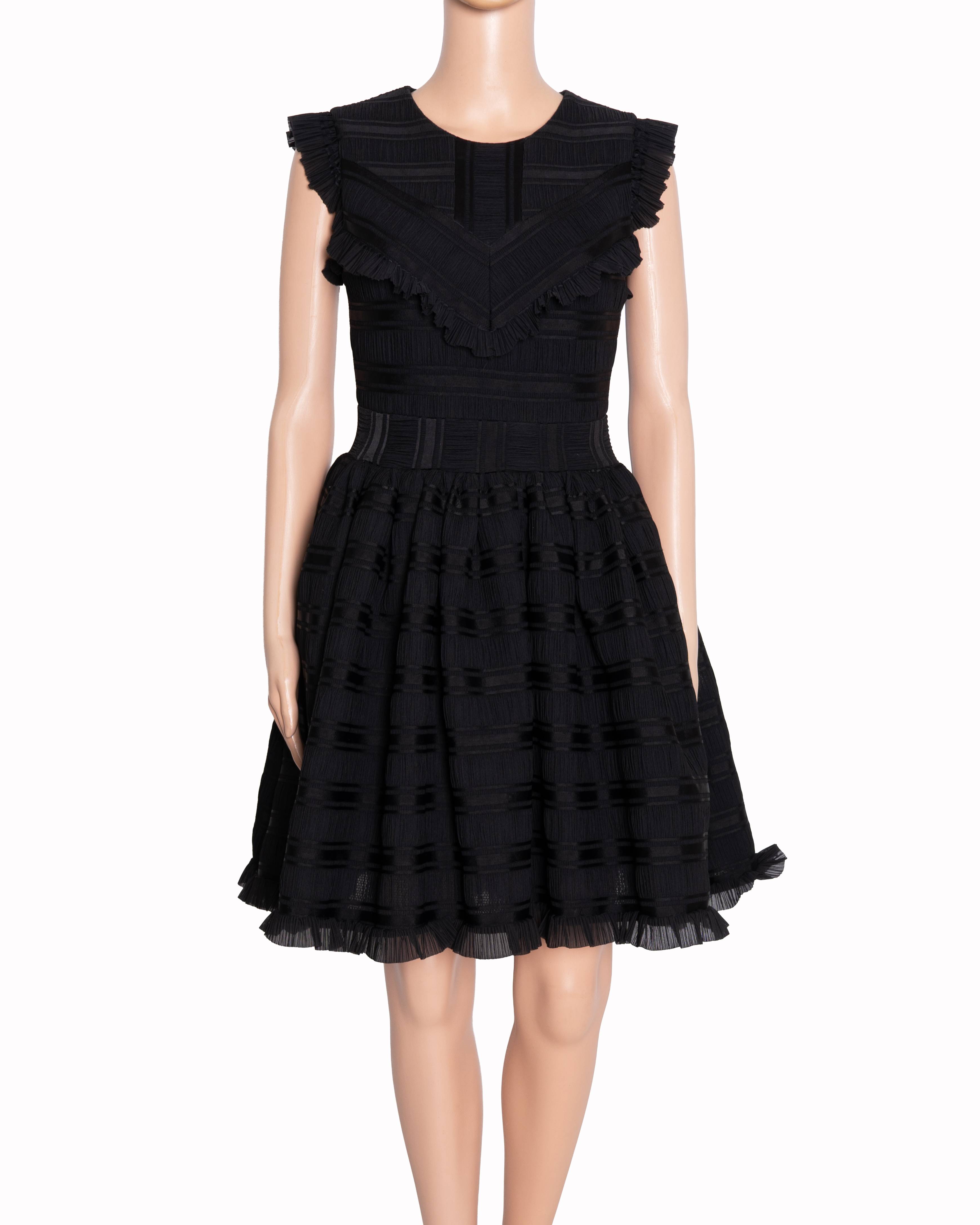 Maje Dress In Black With Frill Detailing