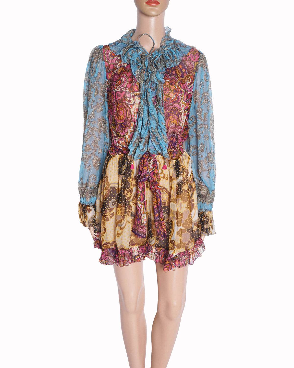 Zimmermann Fiesta Spliced Printed Mini Jumpsuit