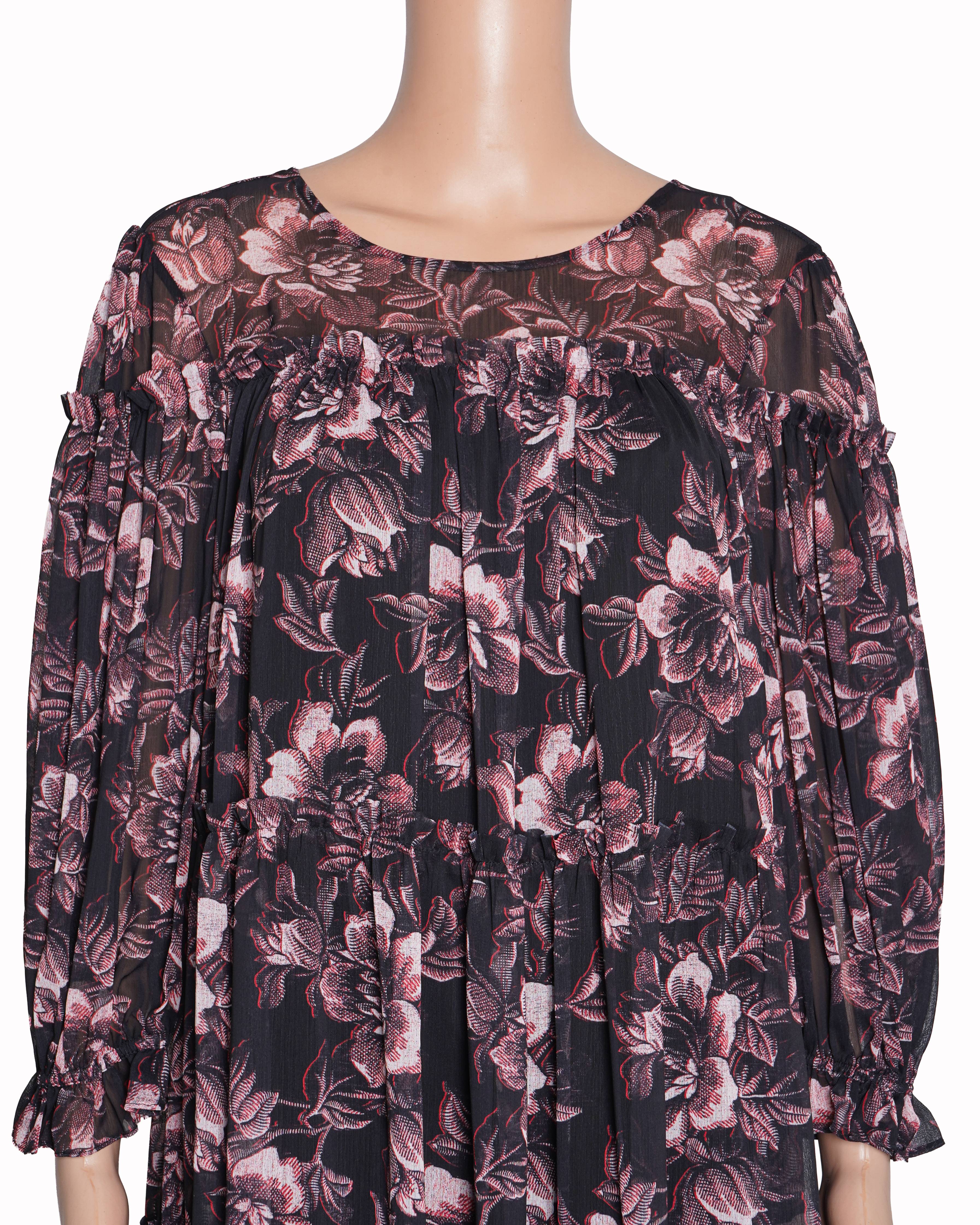 New Ted Baker Barnabe Tiered Printed Mini Swing Dress