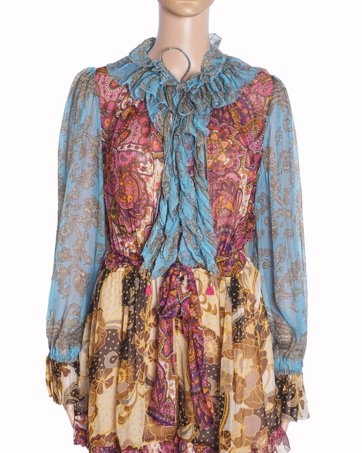 Zimmermann Fiesta Spliced Printed Mini Jumpsuit