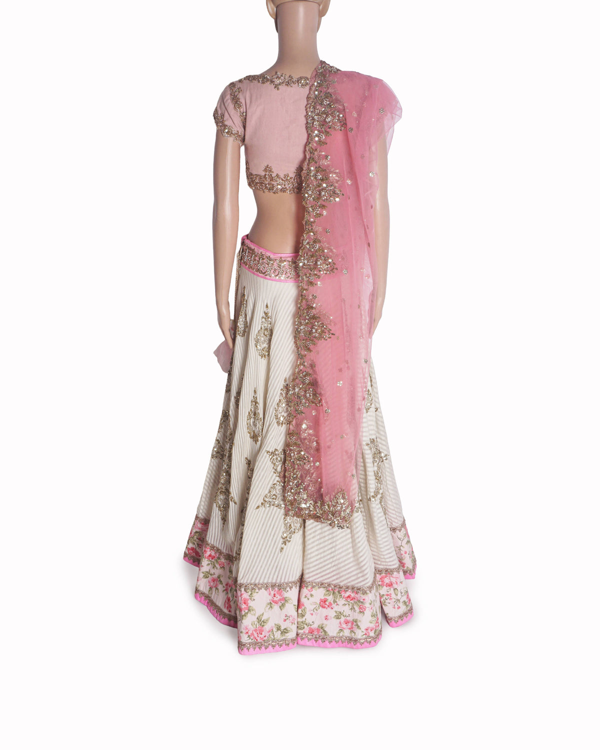 Anushree Reddy Pink and White Embroidered Lehenga Set