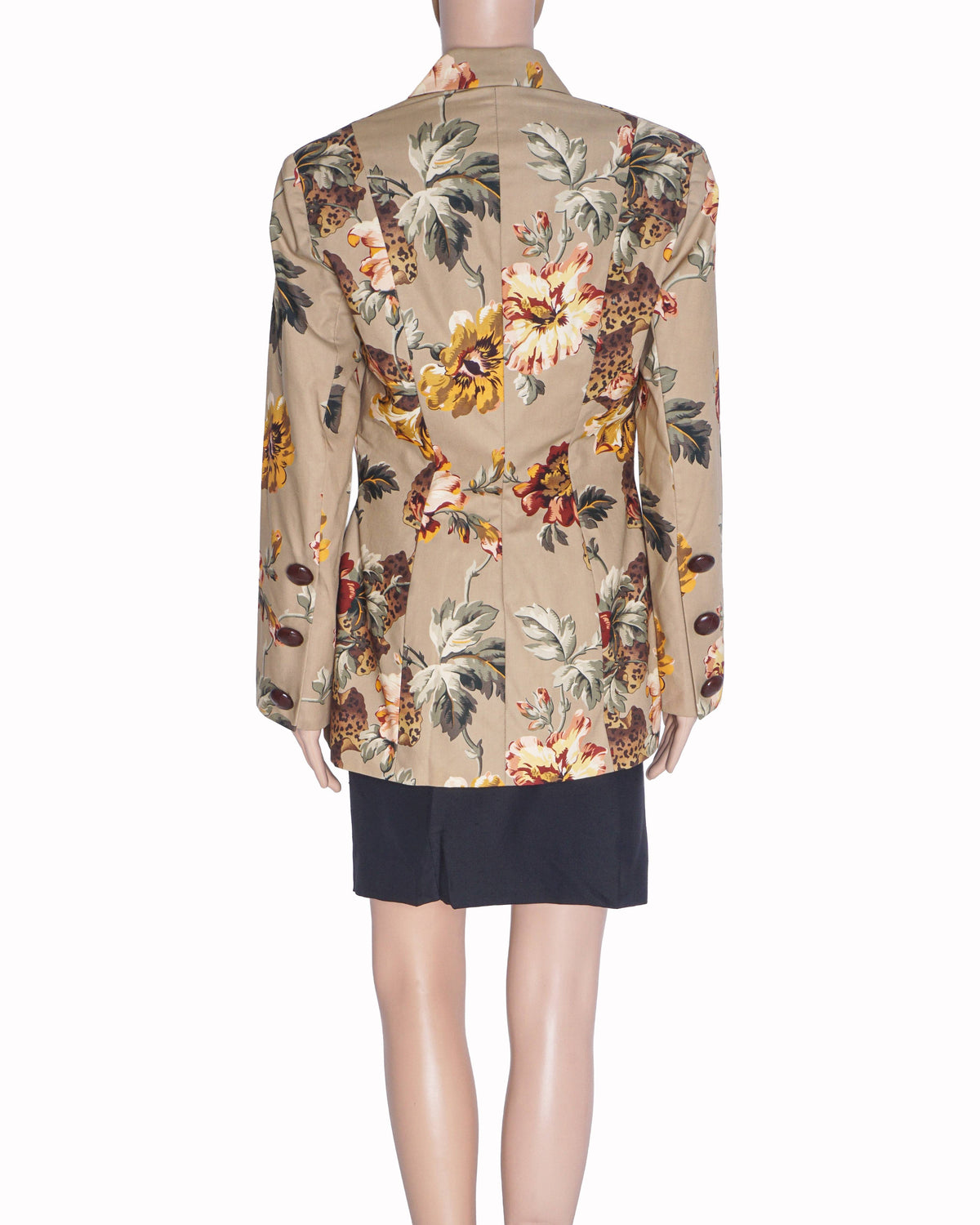 Zang Toi Floral and Leopard Print Blazer
