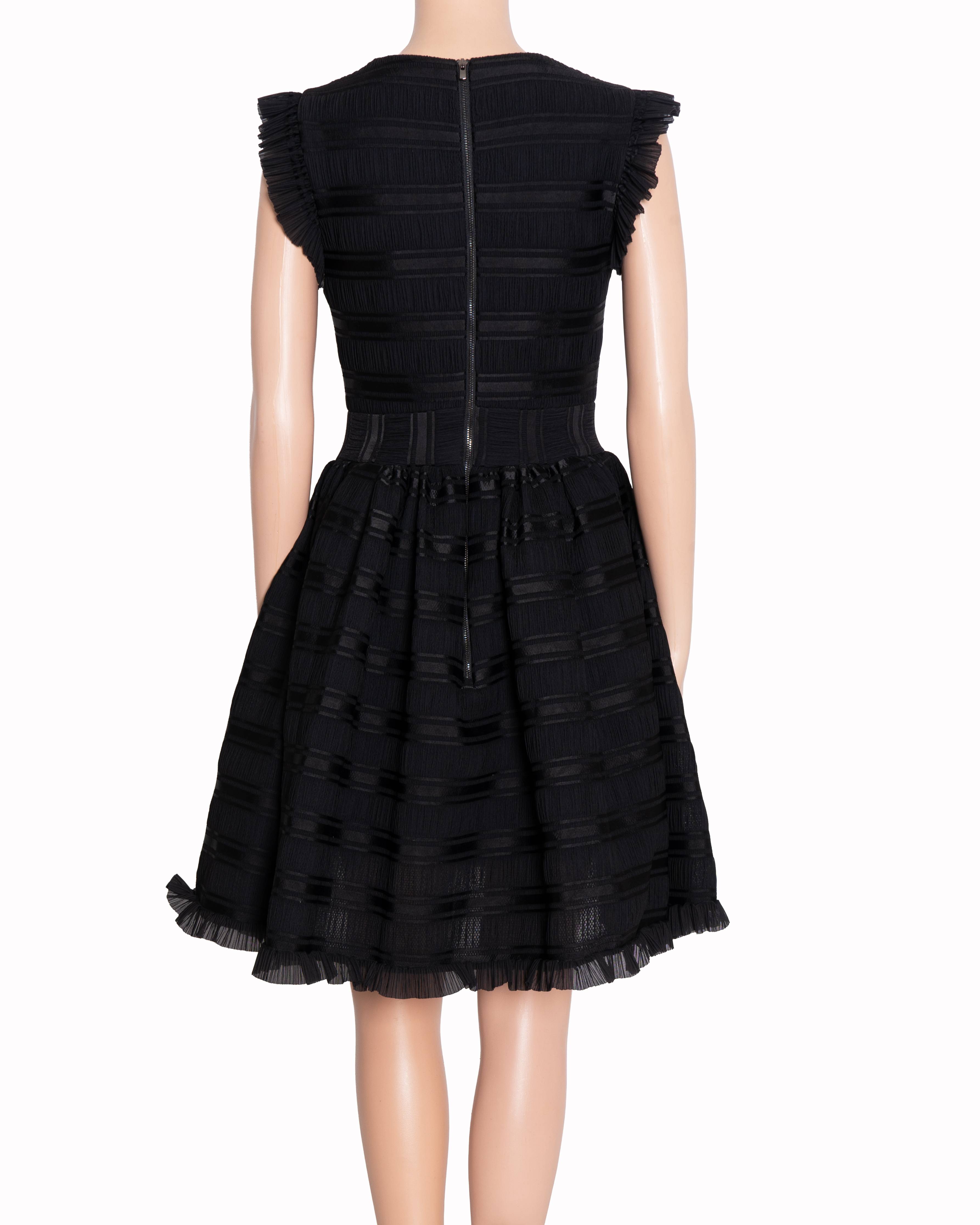 Maje Dress In Black With Frill Detailing