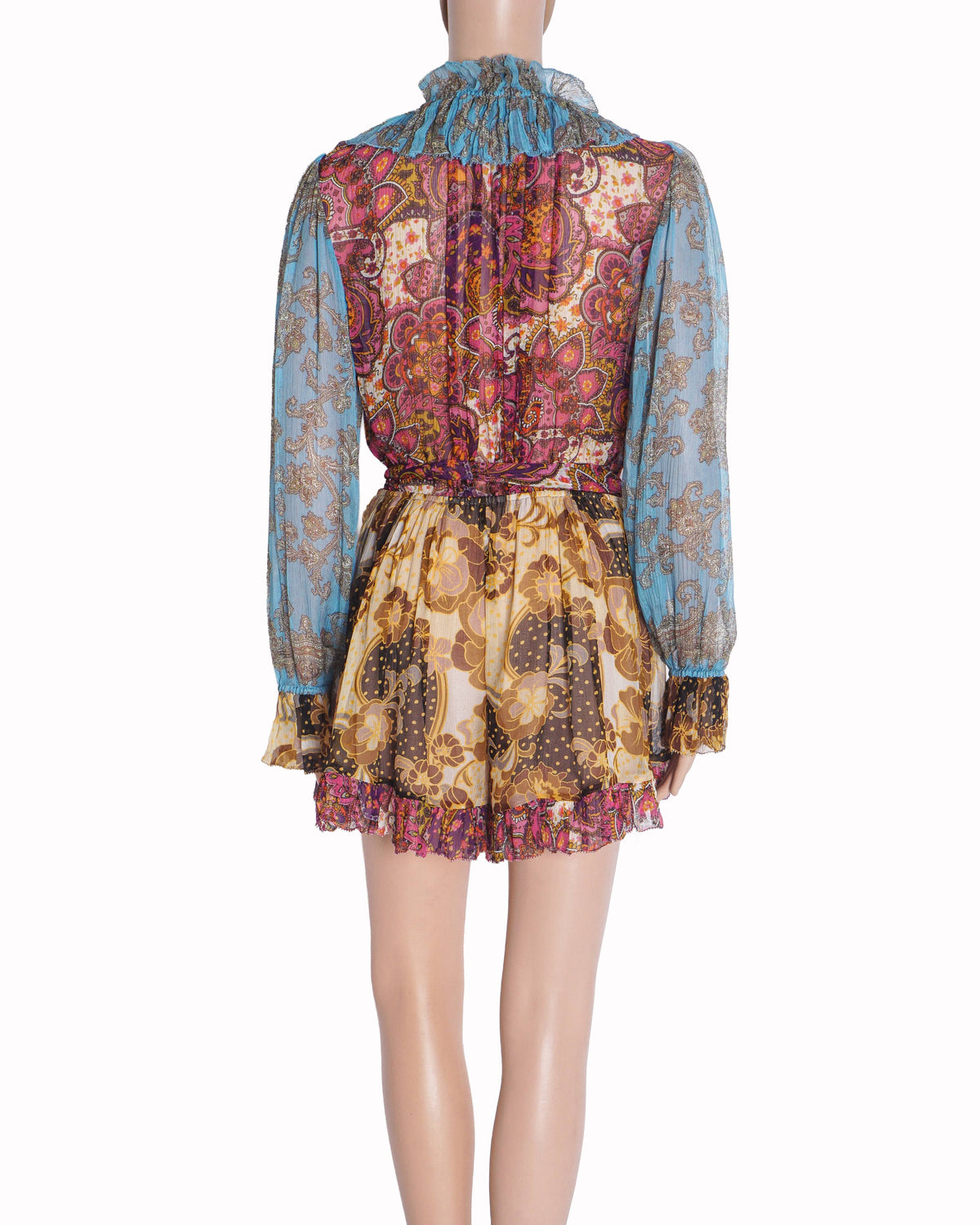 Zimmermann Fiesta Spliced Printed Mini Jumpsuit