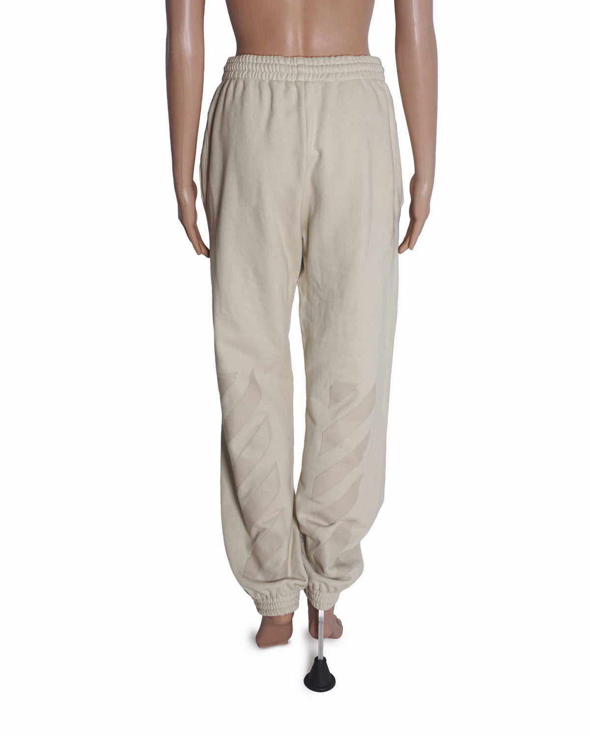 Off-White Cream Diagonal Stripe Sweatpants