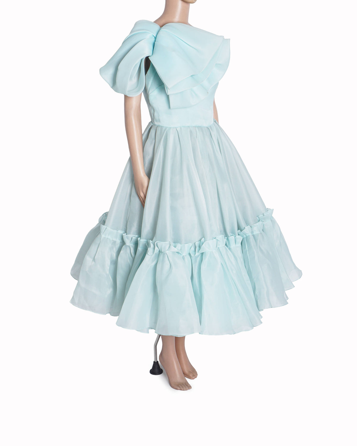Gauri and Nainika Ruffle One Shoulder Bow Midi Gown