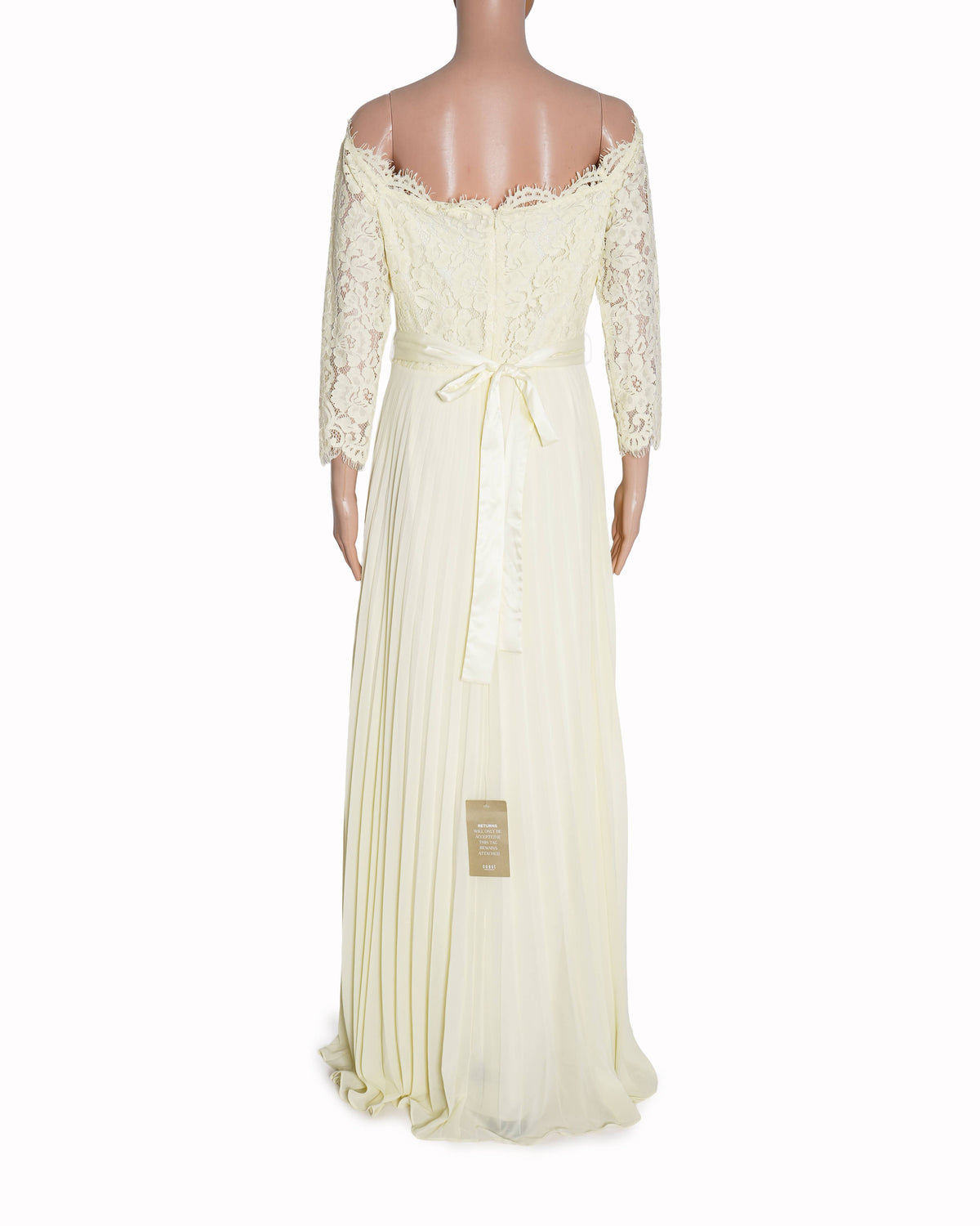 New Coast Pale Lemon Maxi Pleated Dress