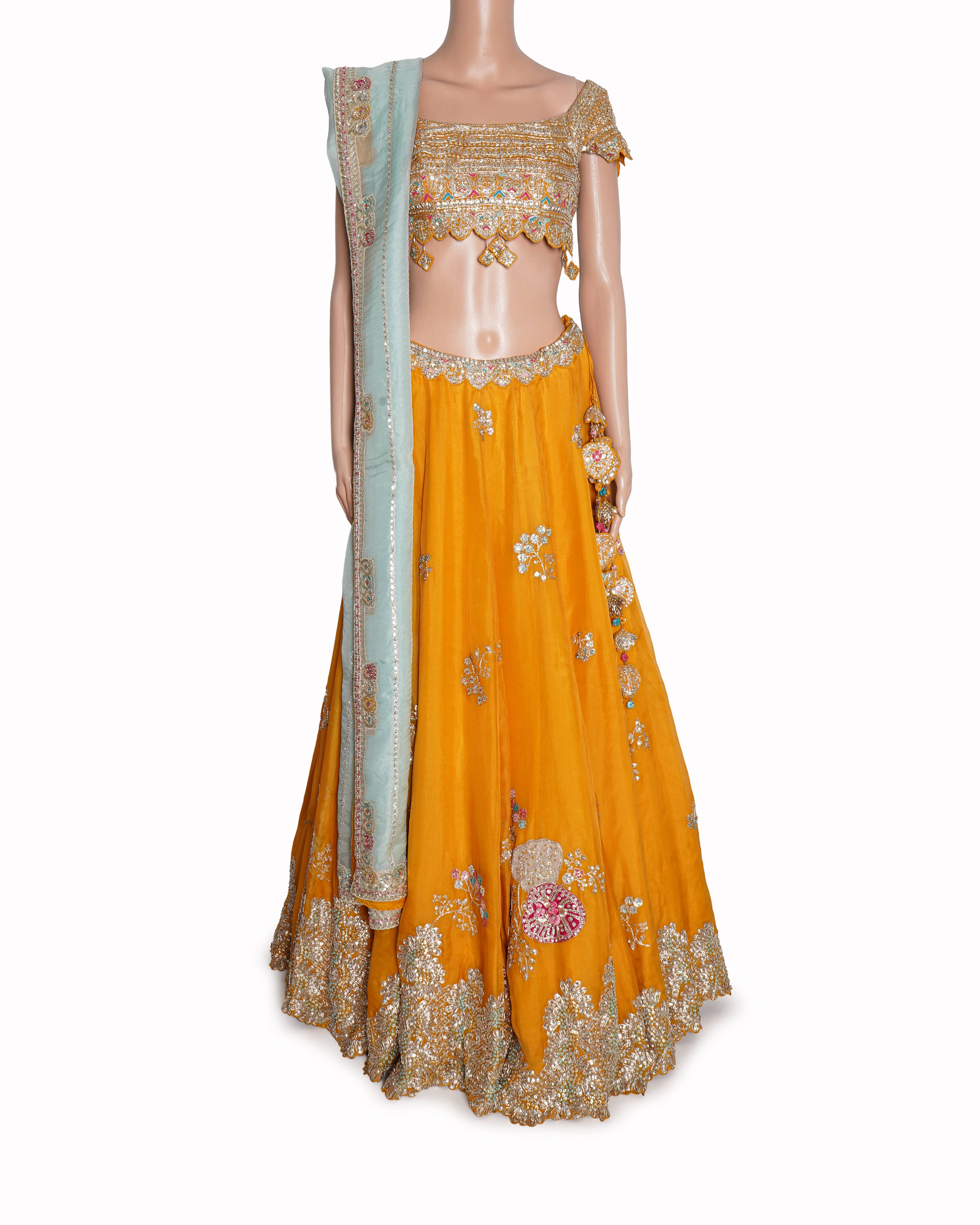 Osaa by Adarsh
Orange Peel Embroidered Lehenga