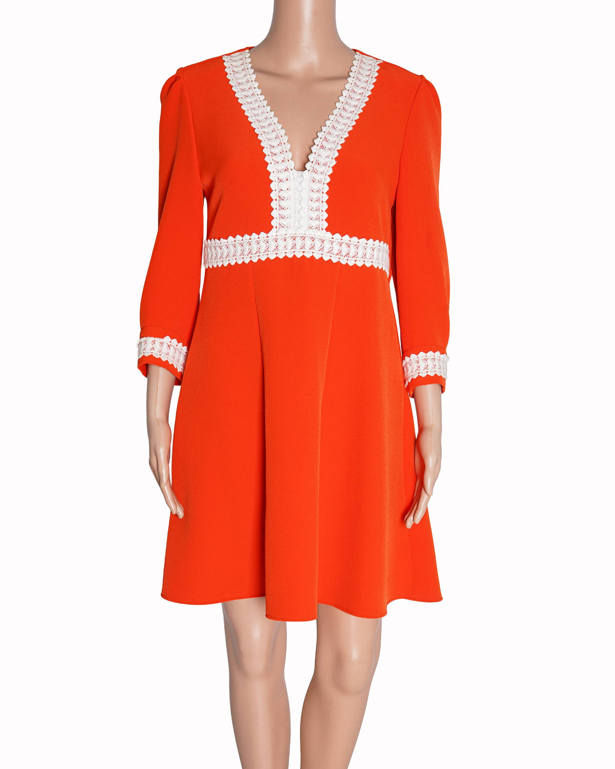 Maje Mini Dress WIth White Lace Detailing