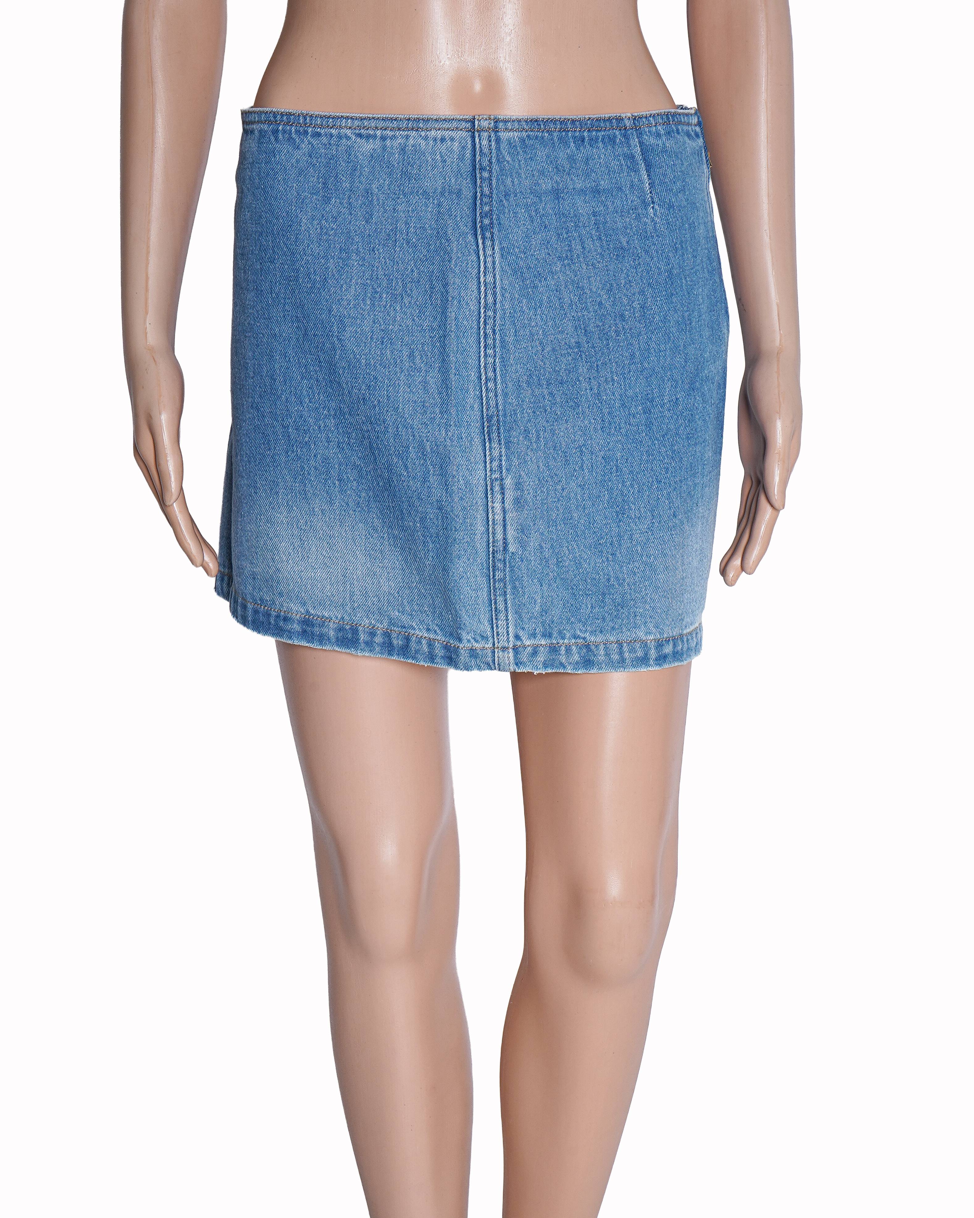 Versace Mid-Wash Blue Denim Mini Skirt