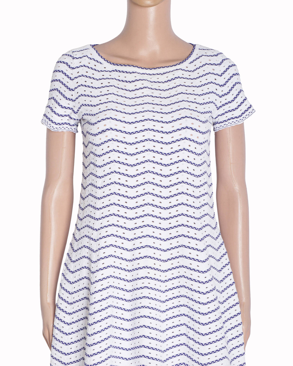 Alaïa White & Navy Striped Knit Mini Dress