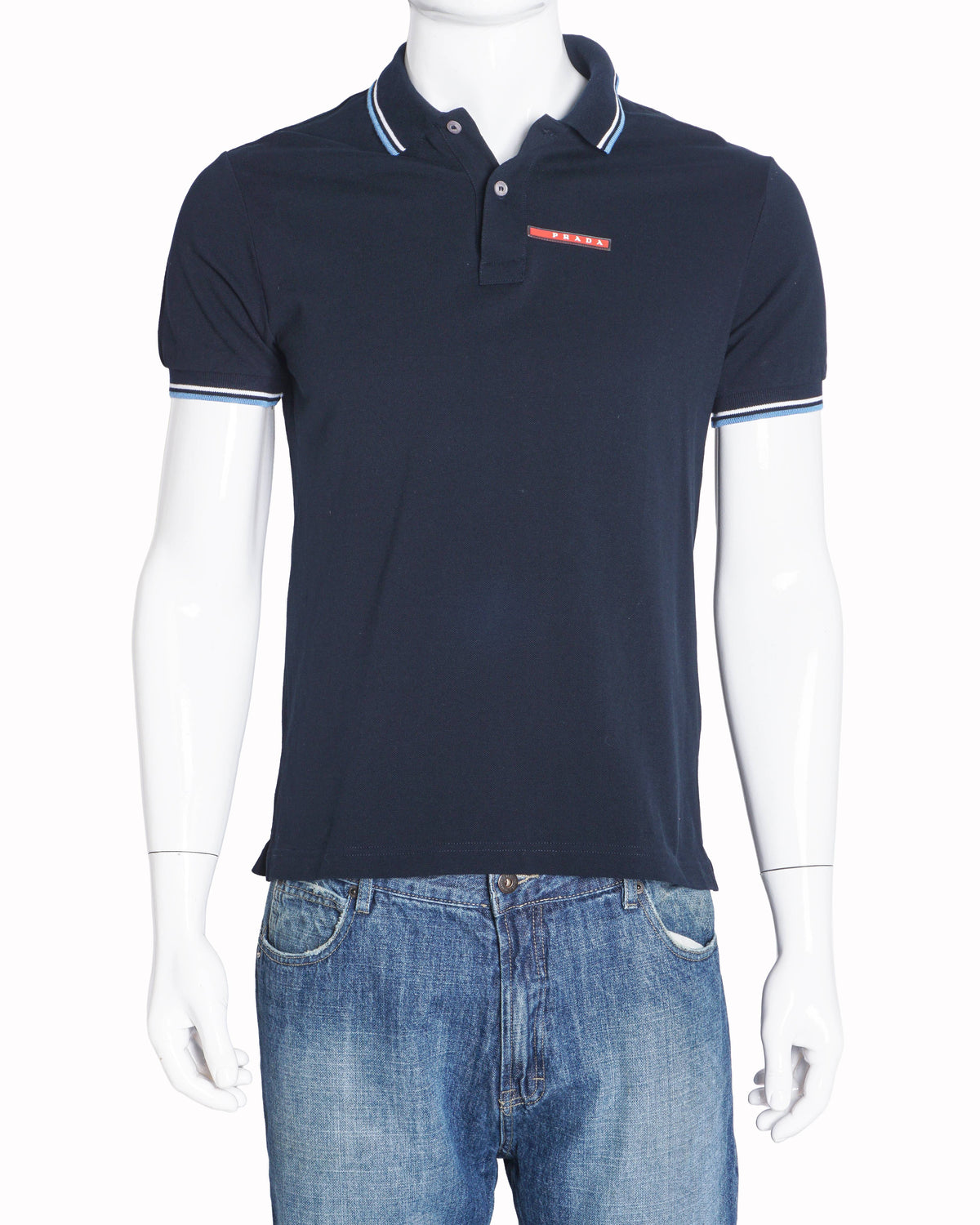 Prada Navy Blue Short Sleeve Polo T-Shirt