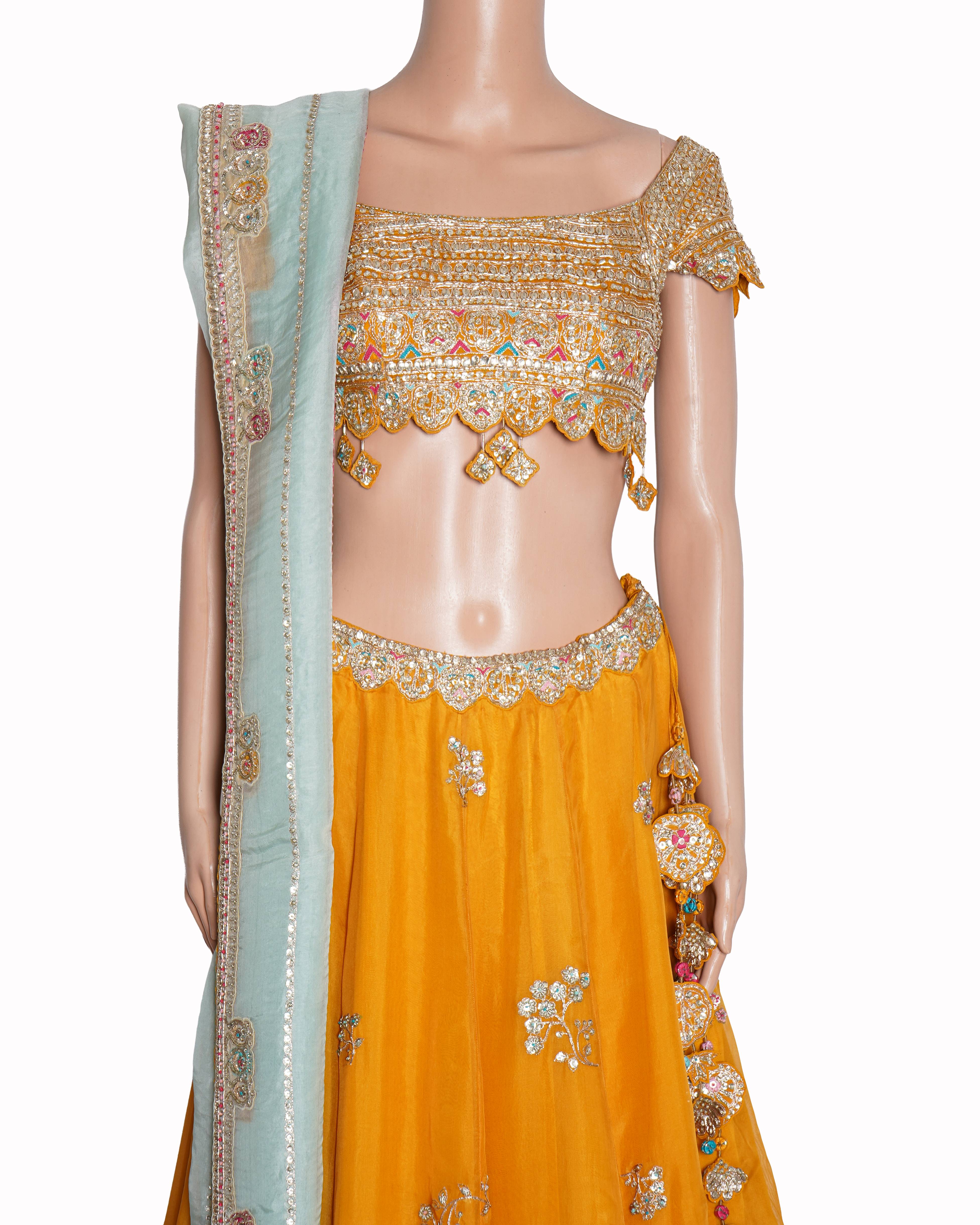Osaa by Adarsh
Orange Peel Embroidered Lehenga