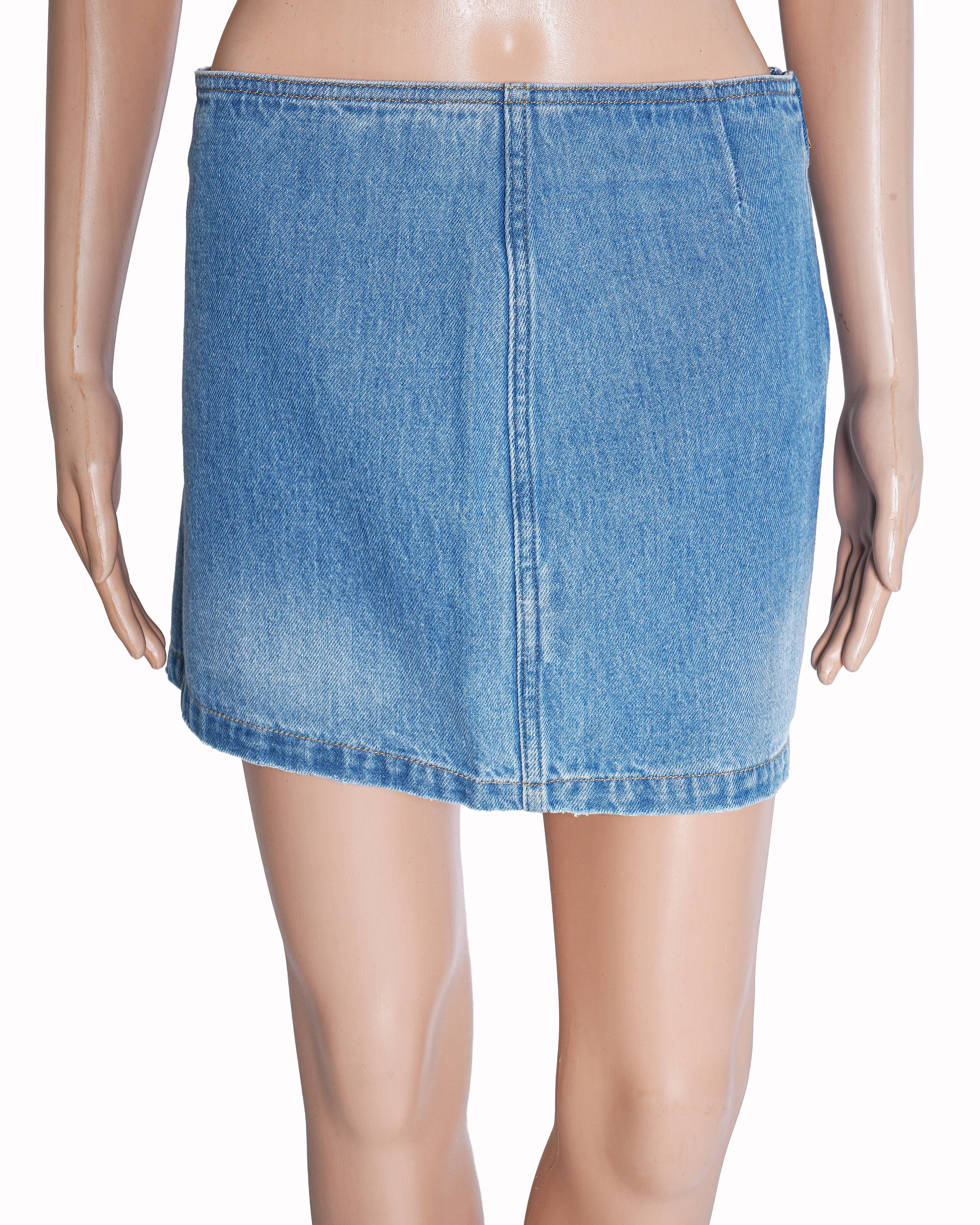 Versace Mid-Wash Blue Denim Mini Skirt
