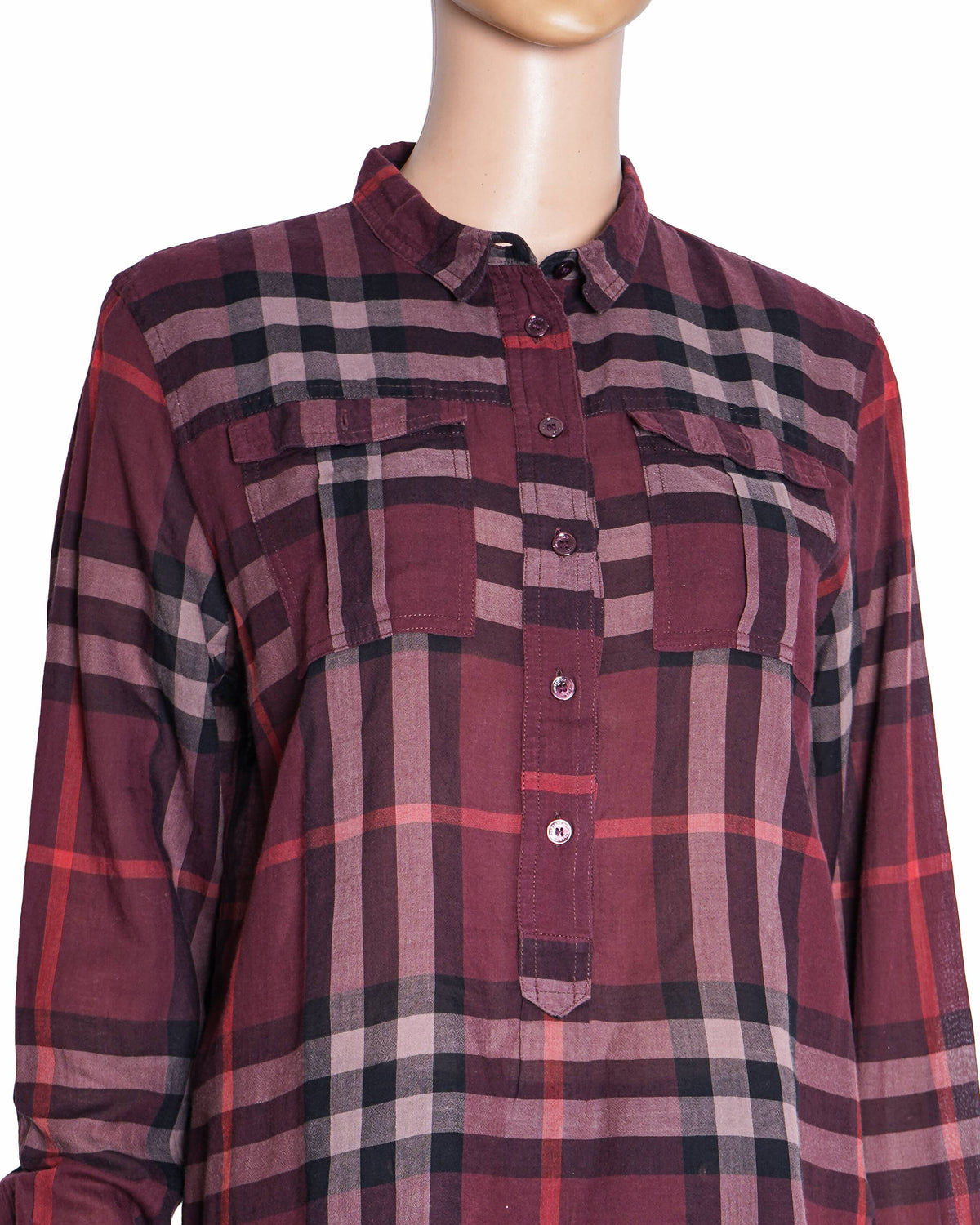 Burberry Women's Checkered Shirt In Red