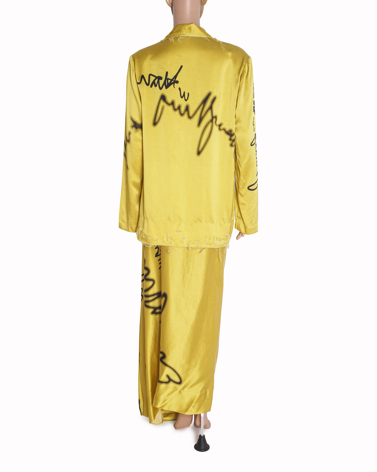 AK-OK by Anamika Khanna Mustard Yellow Graffiti Blazer & Pick-Up Skirt Co-Ord Set