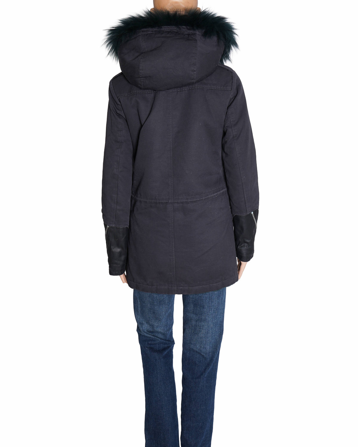Maje Fur-Trim Hooded Parka Jacket