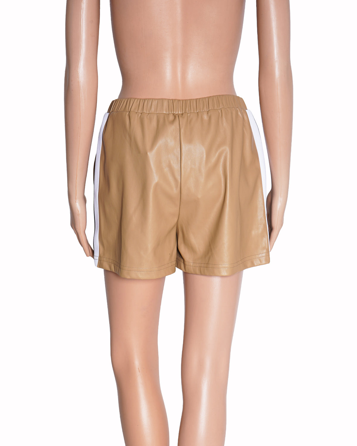 Palm Angels Women's Faux-Leather Shorts In Beige