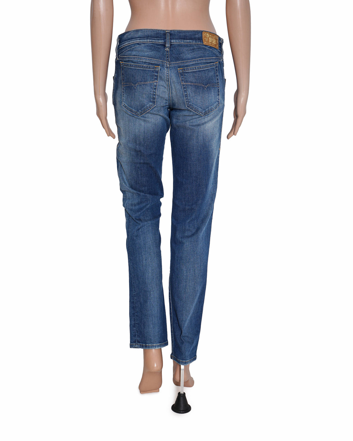 Diesel Dark Blue Slim-Fit Distressed Denim Jeans