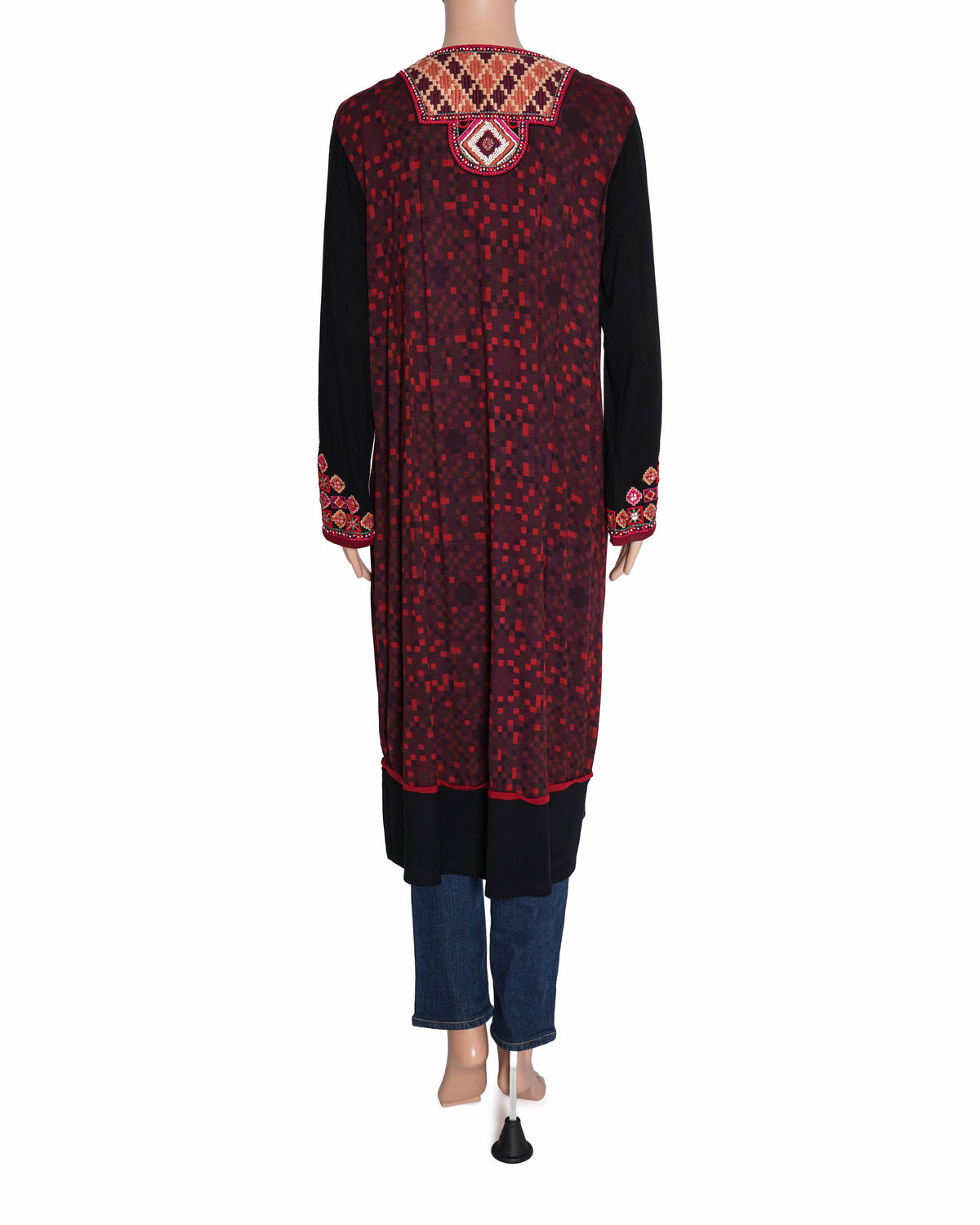 Ritu Kumar Red And Black Embroidered Kurta
