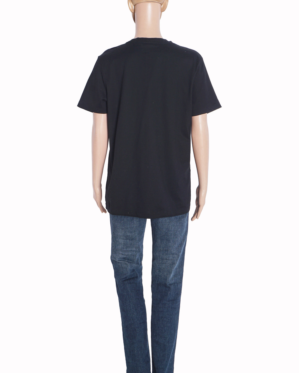 Balmain Black Cotton Rhinestone Logo T-Shirt