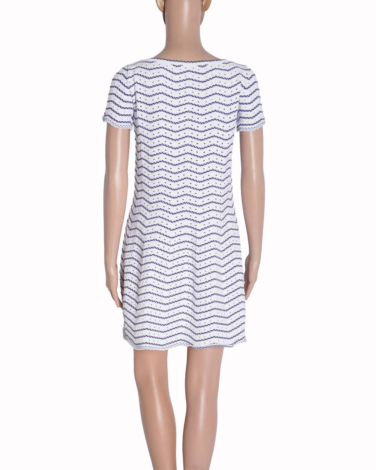Alaïa White & Navy Striped Knit Mini Dress