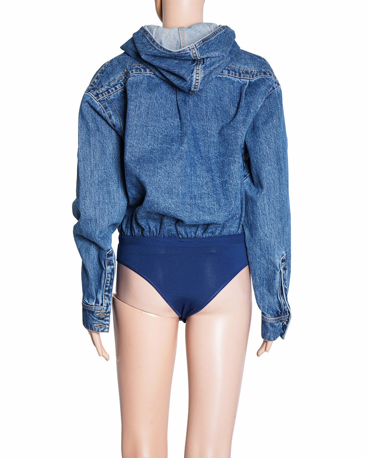 Alaïa Hooded Denim Bodysuit
