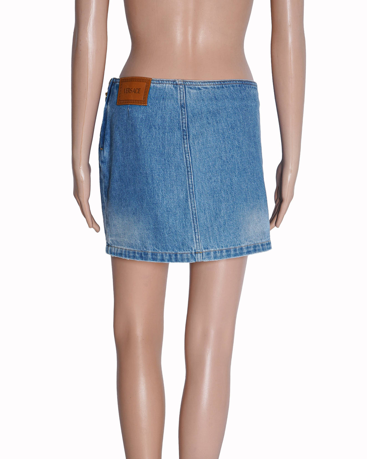 Versace Mid-Wash Blue Denim Mini Skirt