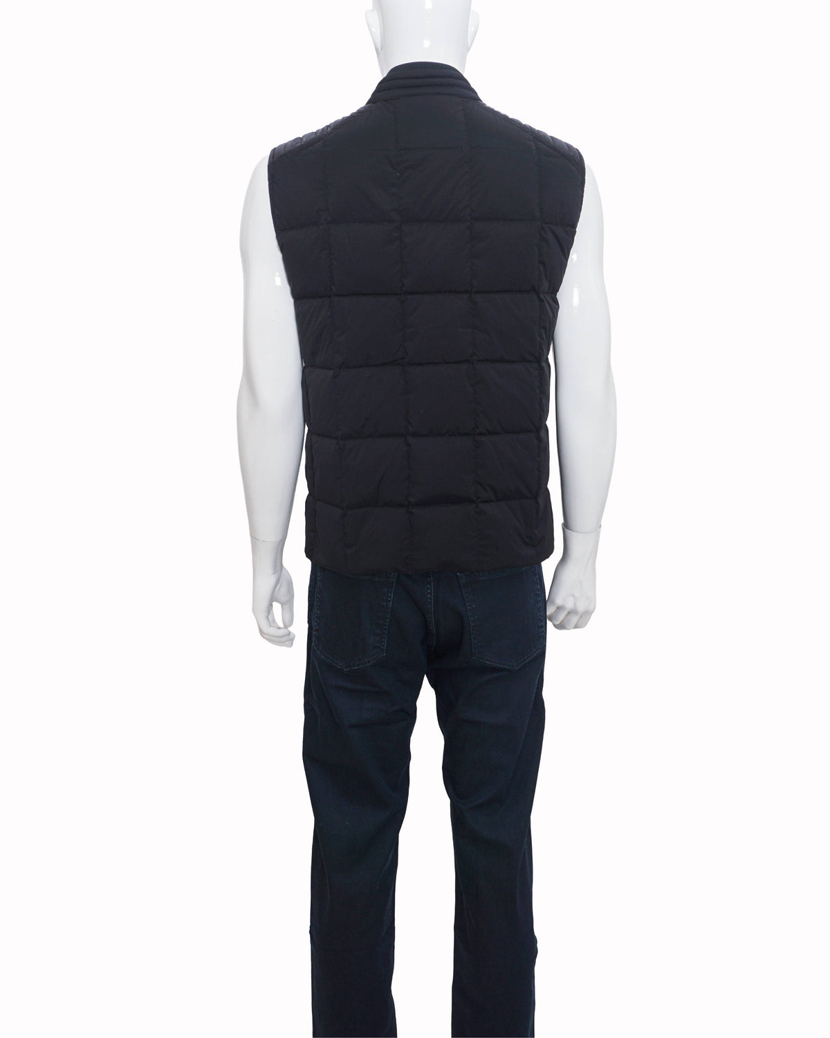 Moncler Men's Black Mixed-Media Quilted Down Felt Logo Gilet