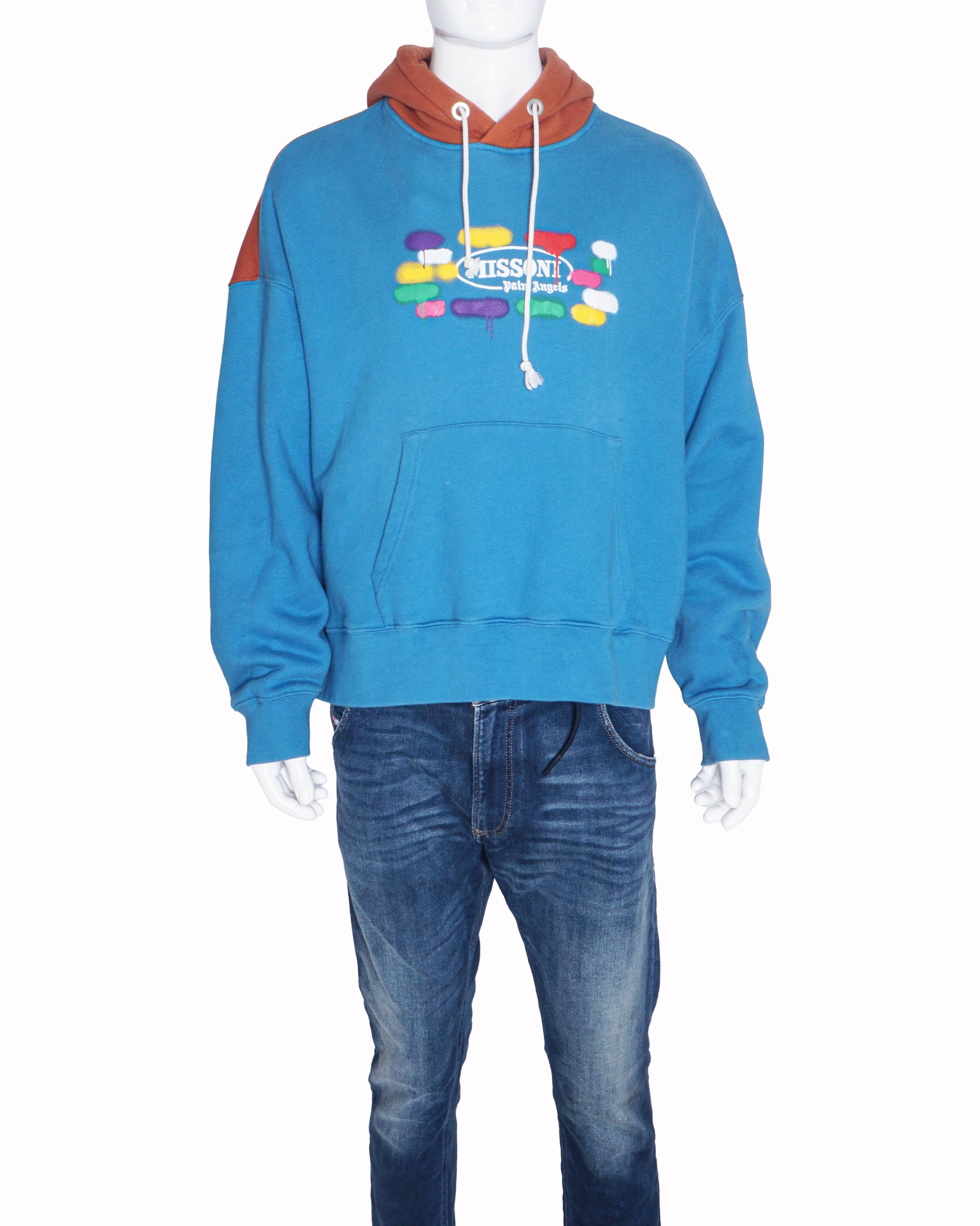 Palm Angels x Missoni Graphic Print Color-Blocked Unisex Hoodie