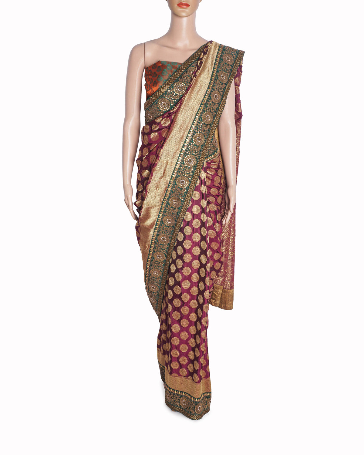 Sabyasachi Royal Purple  Banarasi Silk Saree with Unstitched Blouse