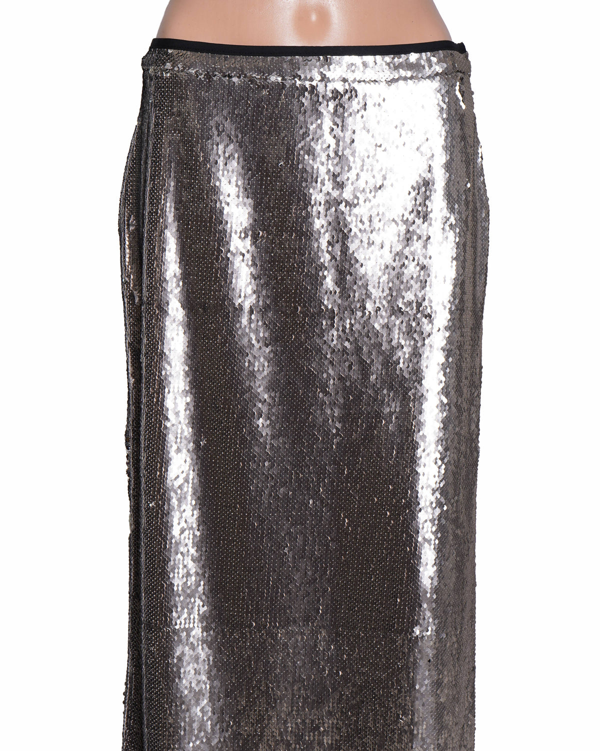 River Island Silver Sequin Maxi Skirt