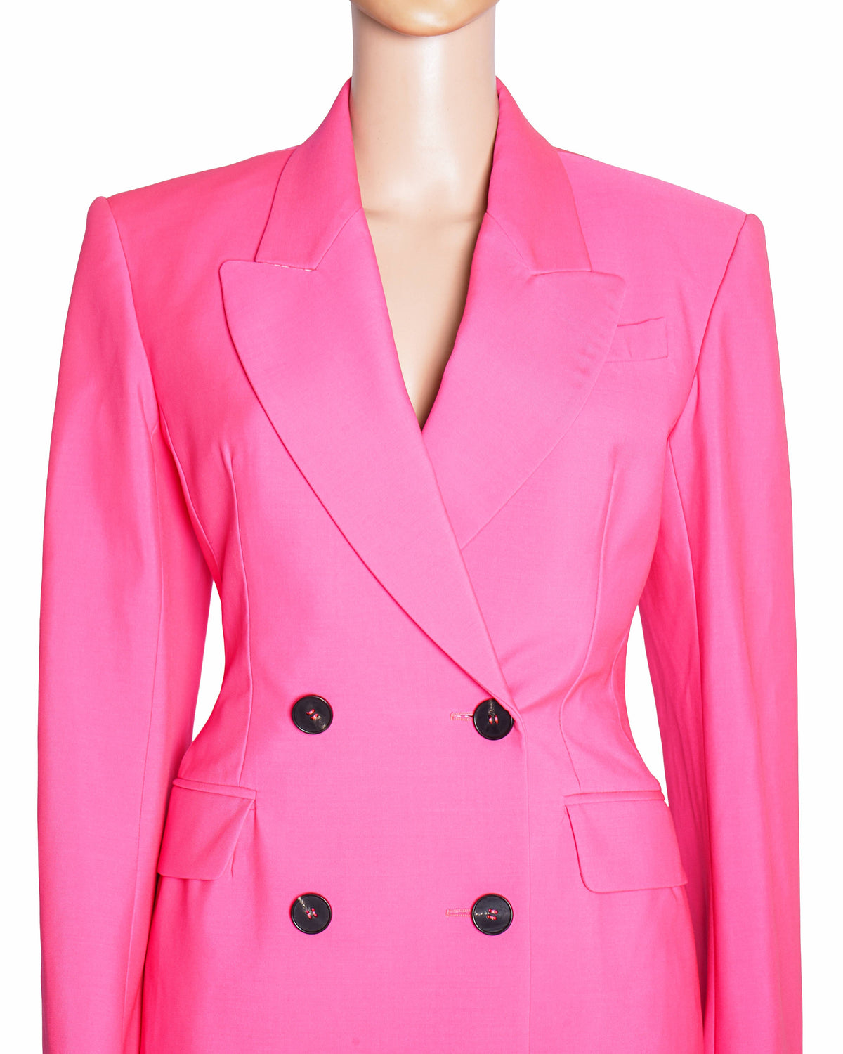 Alexander McQueen Spring/Summer 2022 Hot Pink Wool Double-Breasted Suit Set