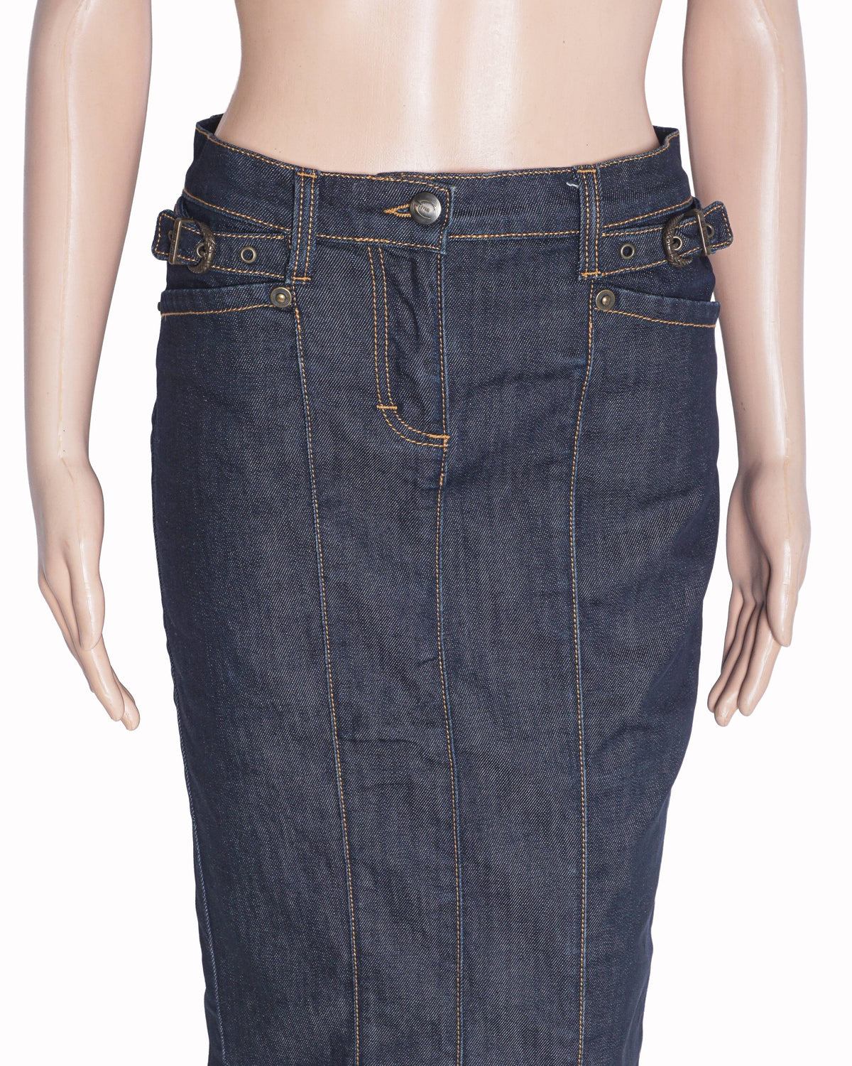 Just Cavalli Dark Wash Denim Pencil Skirt