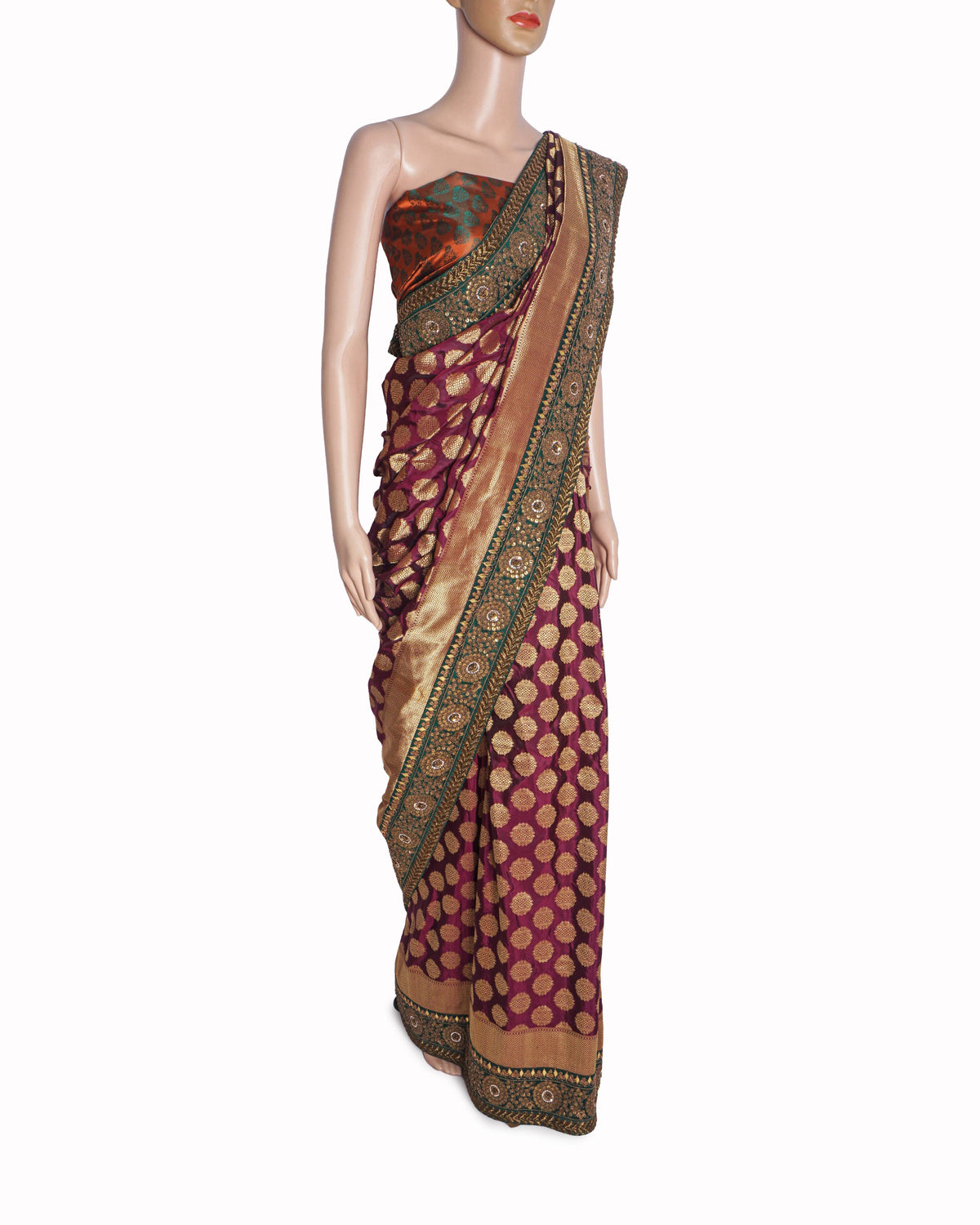 Sabyasachi Royal Purple  Banarasi Silk Saree with Unstitched Blouse
