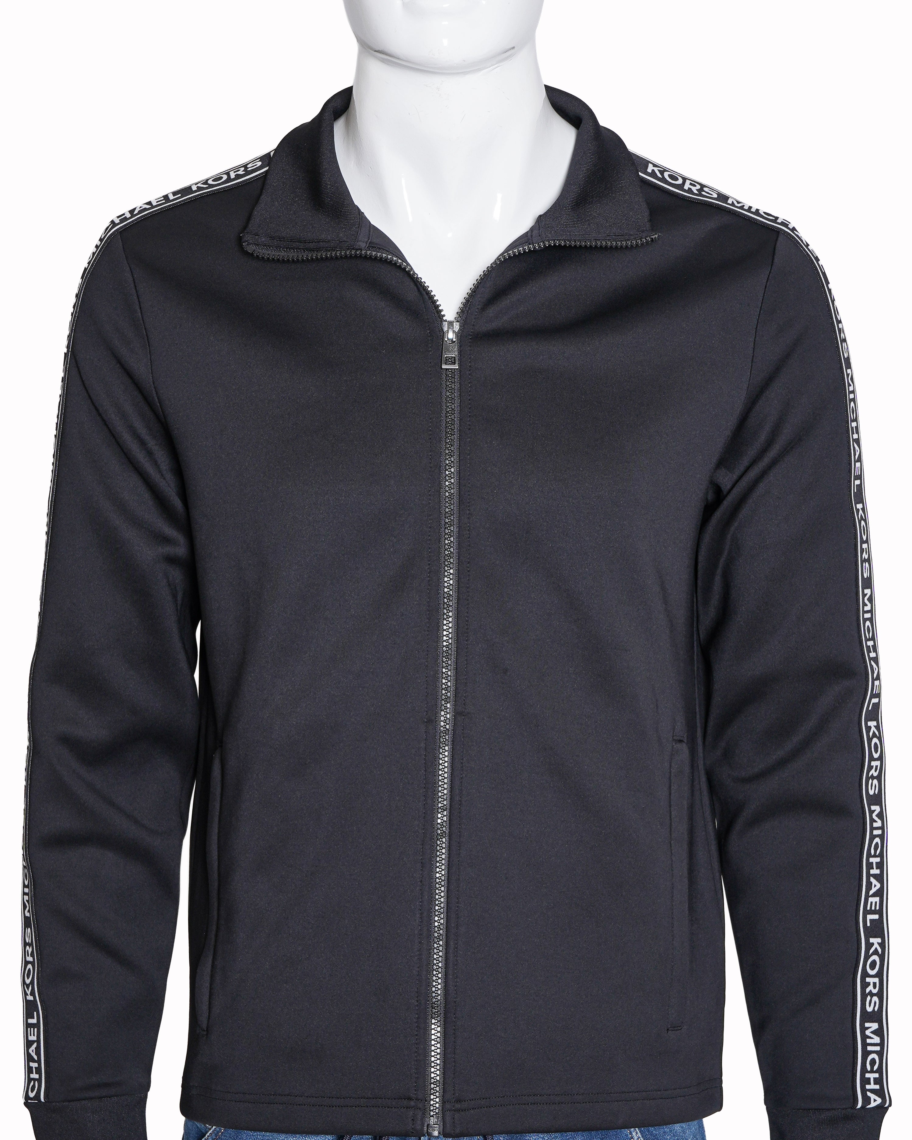 Michael Kors High-Neck Jacket with Placement Brand Print Taping