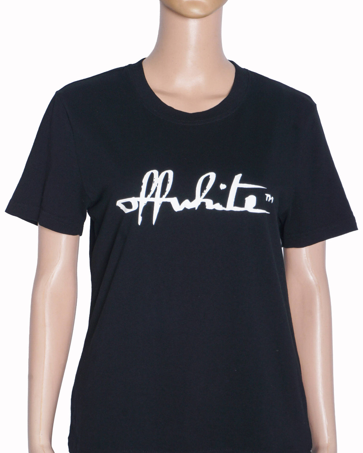 Off-White Black Cotton Script Logo T-Shirt