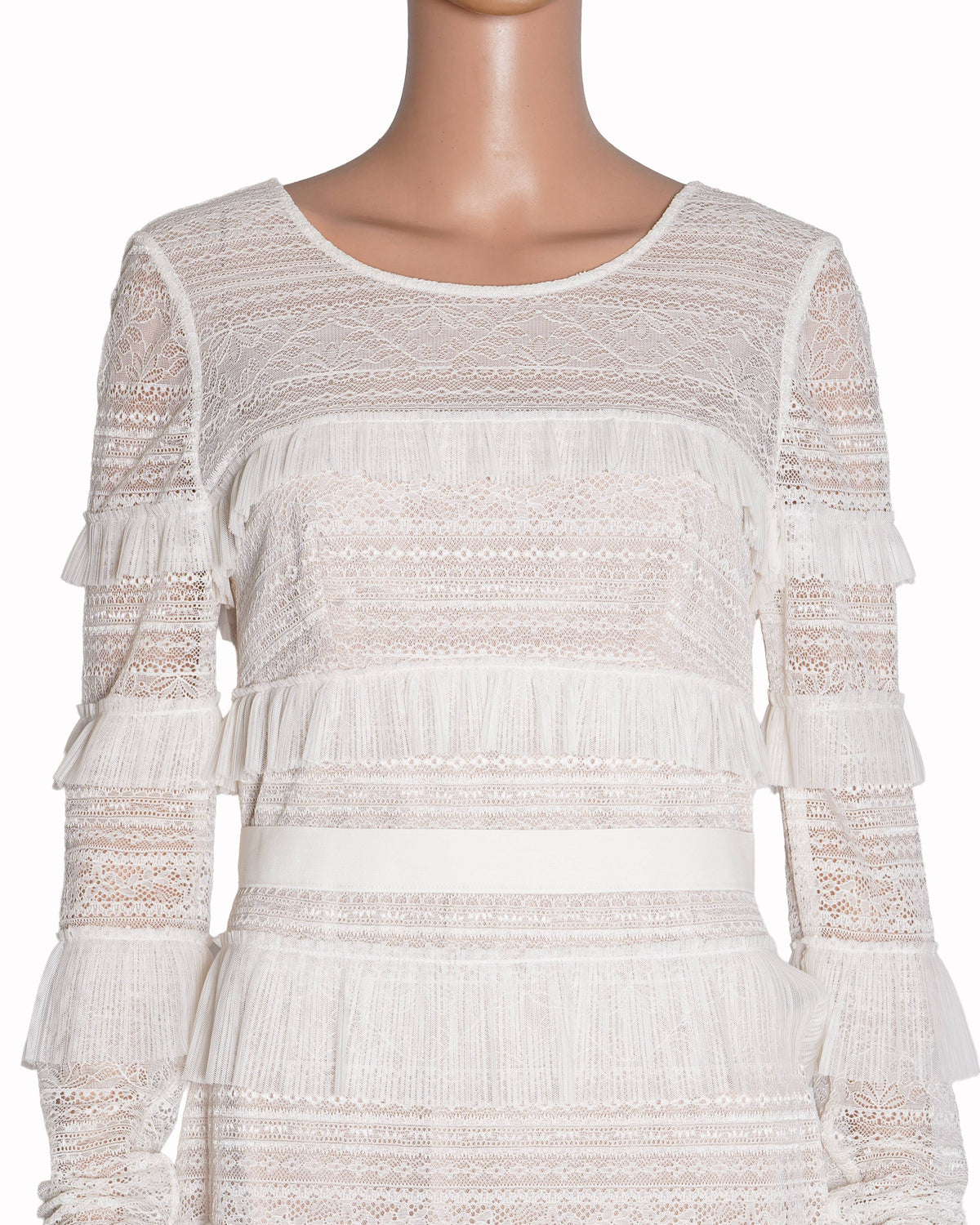 BCBGMAXAZRIA Micro Pleated Dress In White