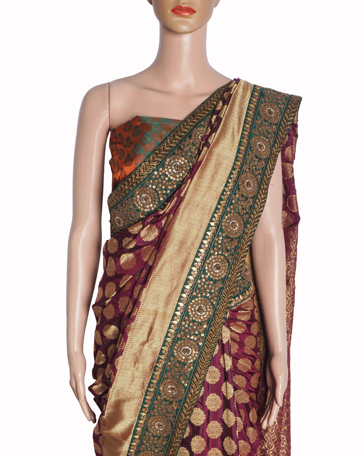 Sabyasachi Royal Purple  Banarasi Silk Saree with Unstitched Blouse
